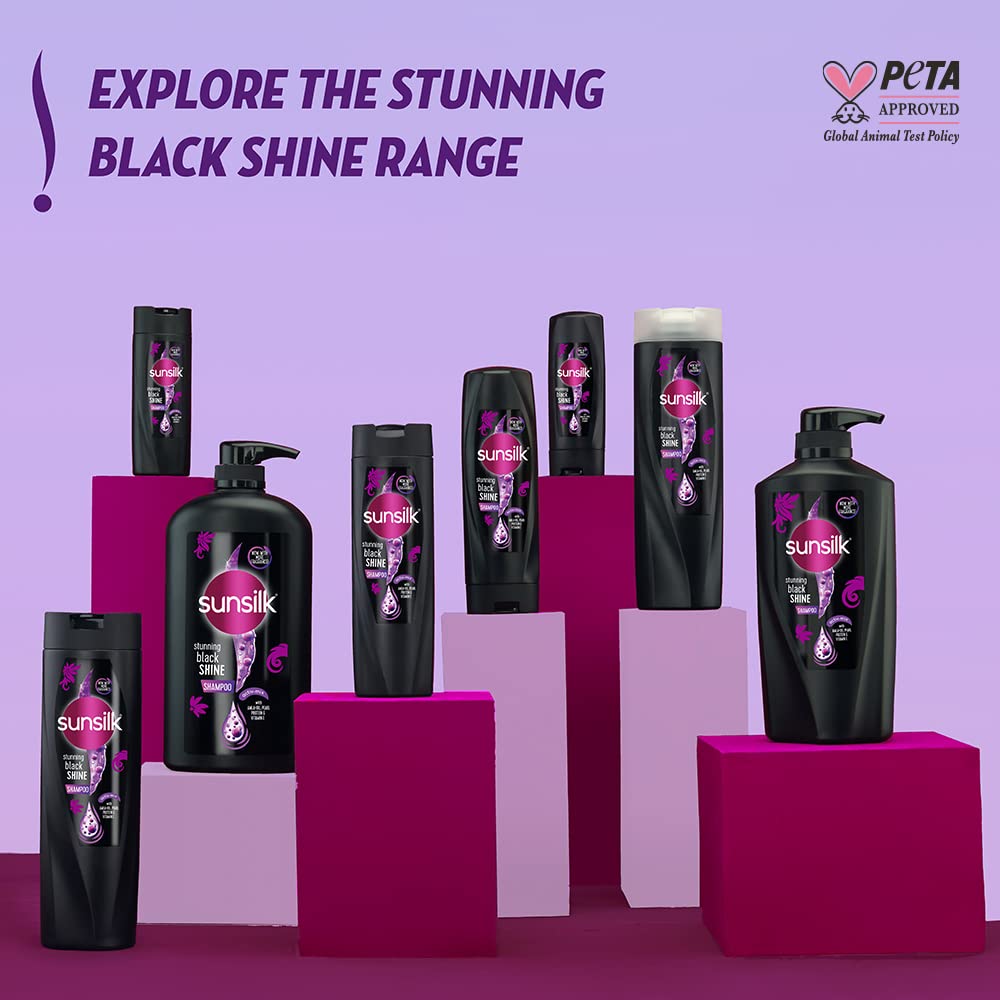 Sunsilk Black Shine, Shampoo, 1L, for Shiny, Moisturised & Fuller Hair, with Amla + Oil & Pearl Protein, Paraben-Free – view 8