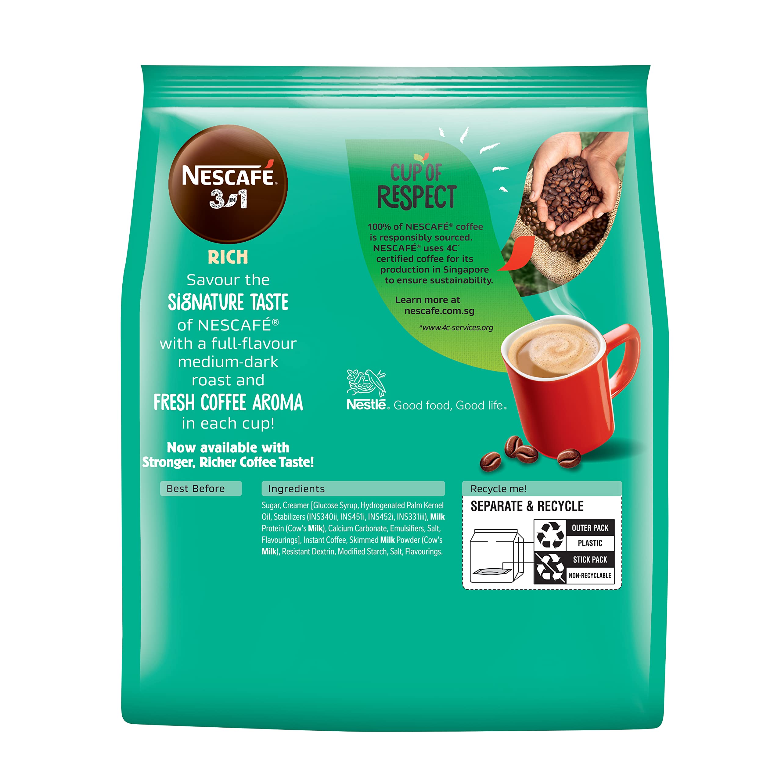 Nescafe 3 in 1 Rich Coffee Powder - 25 Sachets Bag, 475 g – view 2