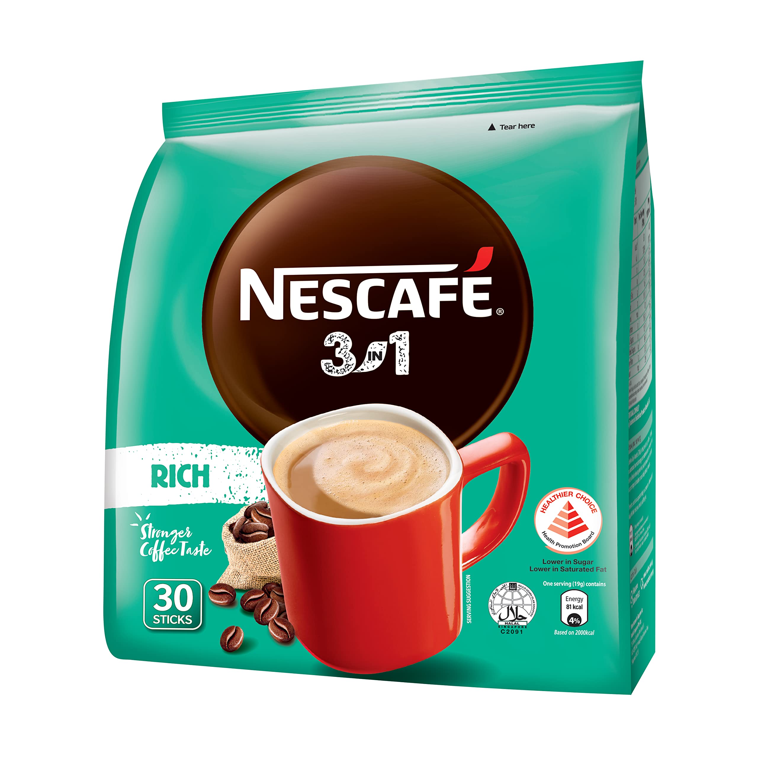 Nescafe 3 in 1 Rich Coffee Powder - 25 Sachets Bag, 475 g – view 5