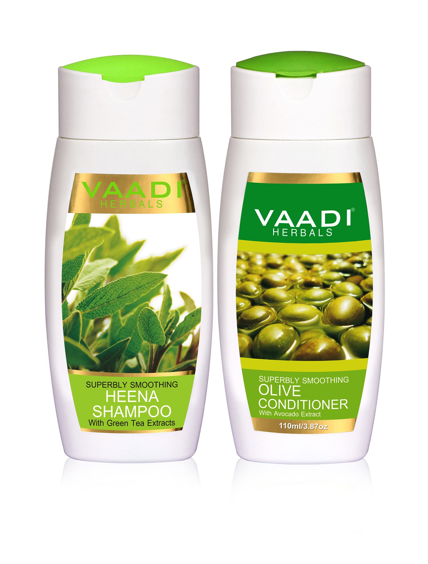 Vaadi Herbals Superbly Smoothing Heena Shampoo, 110ml with Olive Conditioner, 110ml – view 2