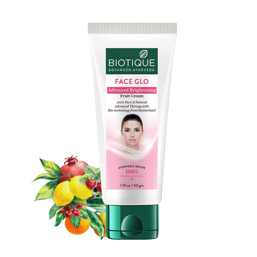 Biotique Face Glo fruit cream tube and packaging