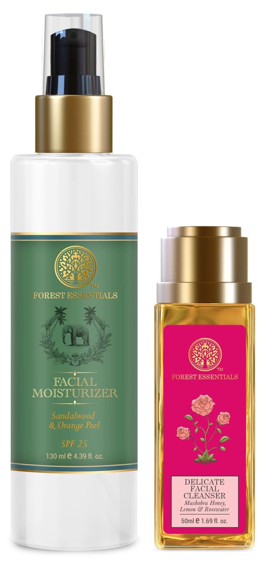 Forest Essentials travel size moisturiser and face wash set