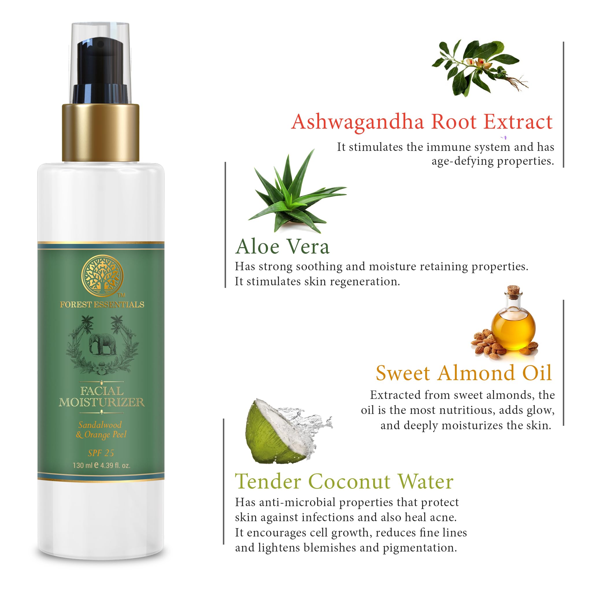 Forest Essentials Hydrating Facial Moisturiser Sandalwood & Orange Peel with SPF 25 – view 4