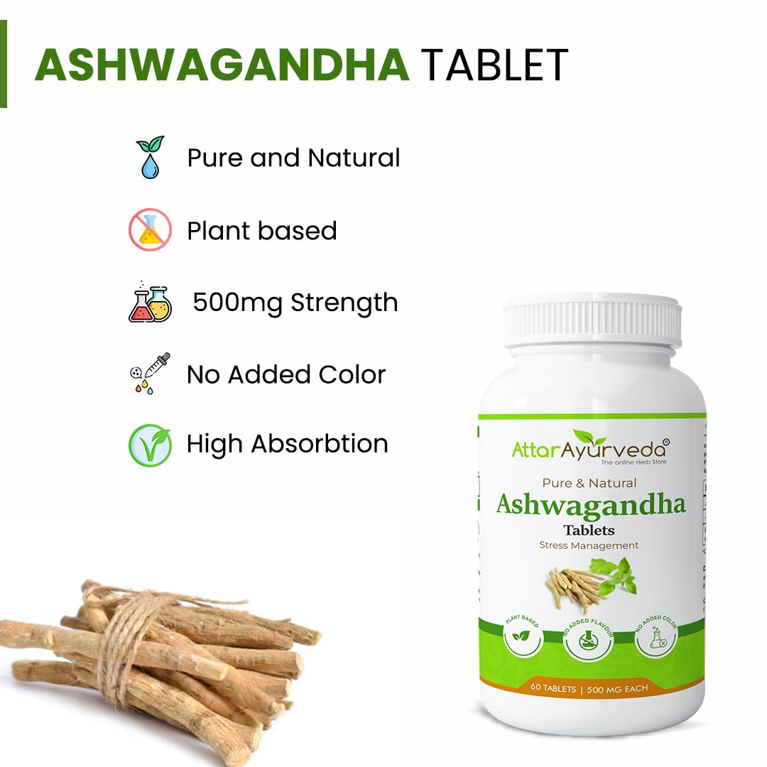 Attar Ayurveda Ashwagandha tablet (500mg) - 60 tablets – view 5