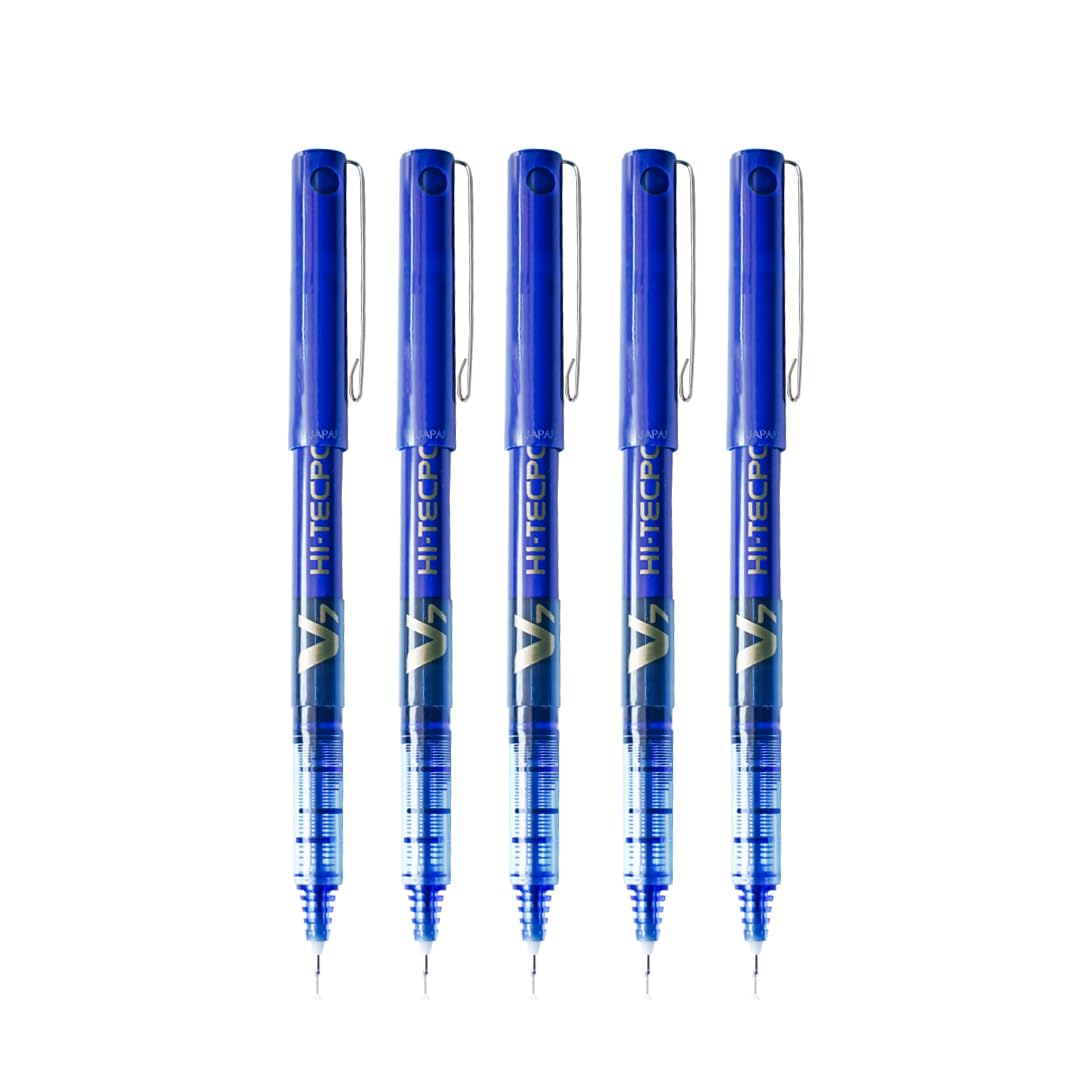 Blue Pilot Hi-Tecpoint V7 0.7mm fine point pens pack of 5
