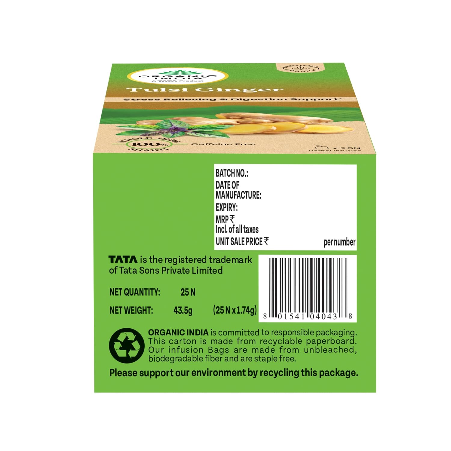 Organic India Infusion Tea Bags - Tulsi Ginger, 25 Bags – view 7