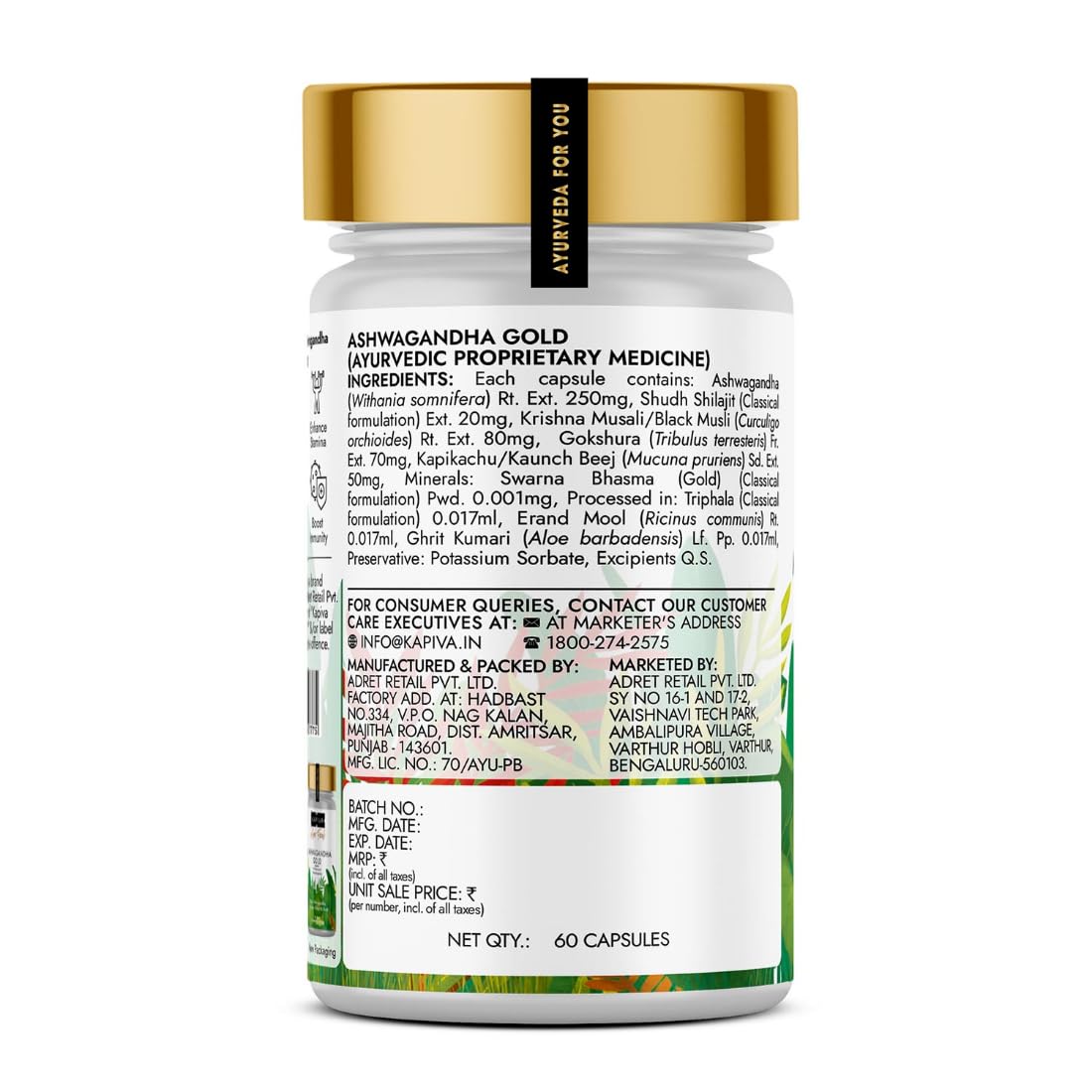 Kapiva Ashwagandha Gold 60 Caps – view 6