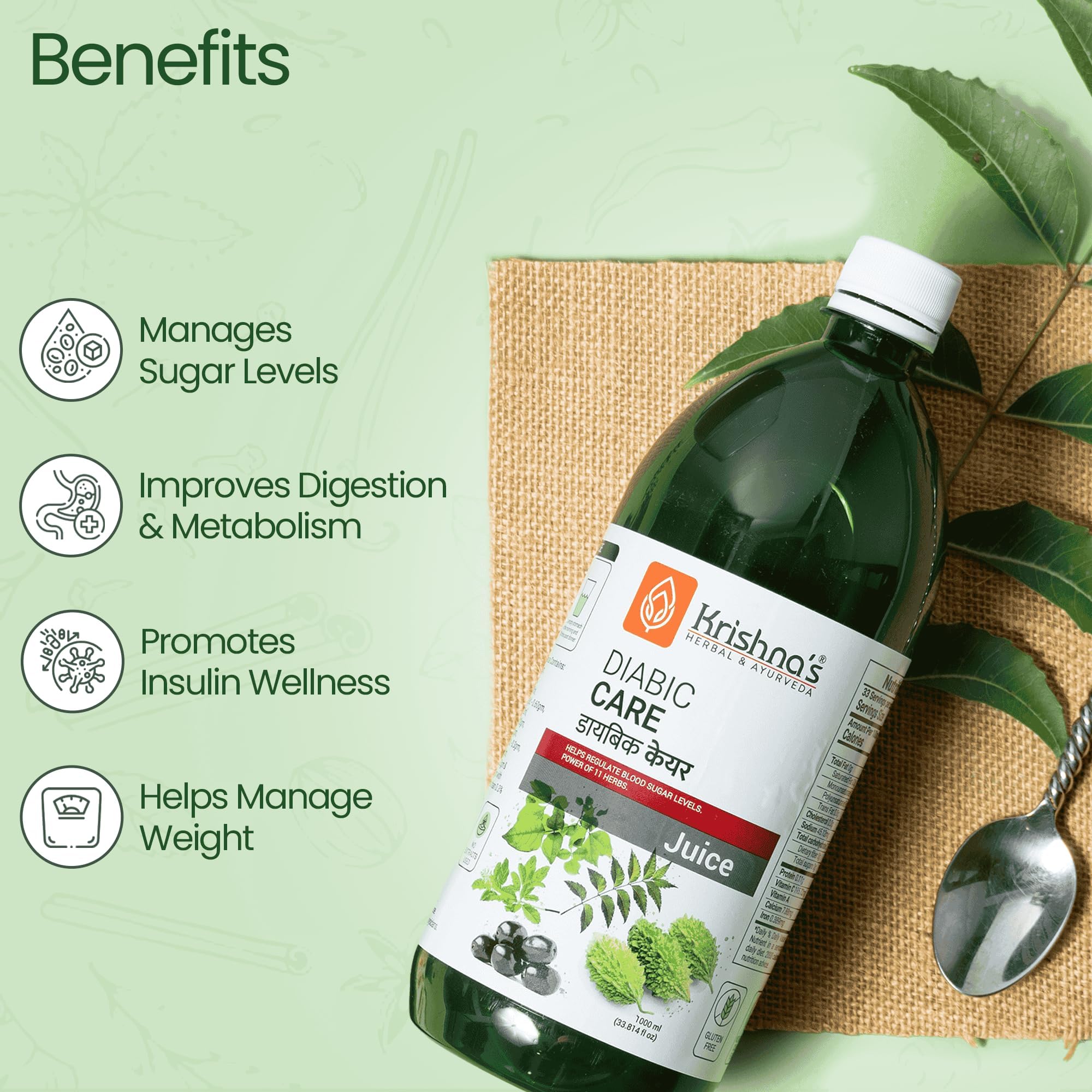 KRISHNA'S HERBAL & AYURVEDA Diabic Care Juice - 500 Ml (Pack Of 1) – view 2