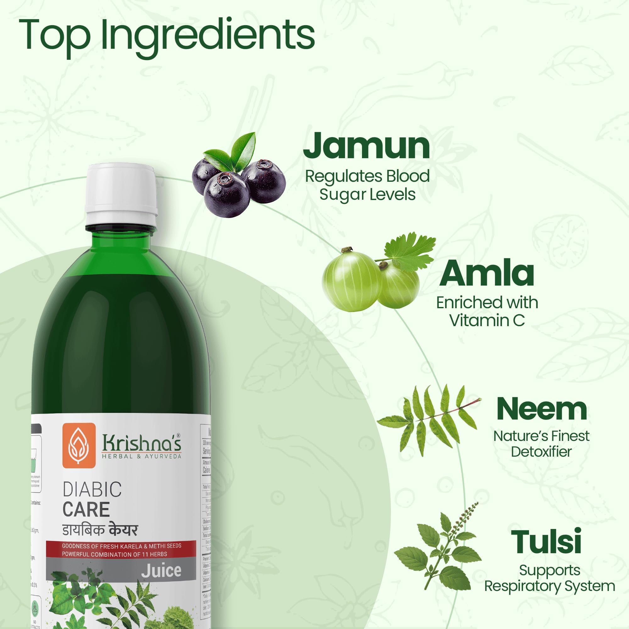KRISHNA'S HERBAL & AYURVEDA Diabic Care Juice - 500 Ml (Pack Of 1) – view 3