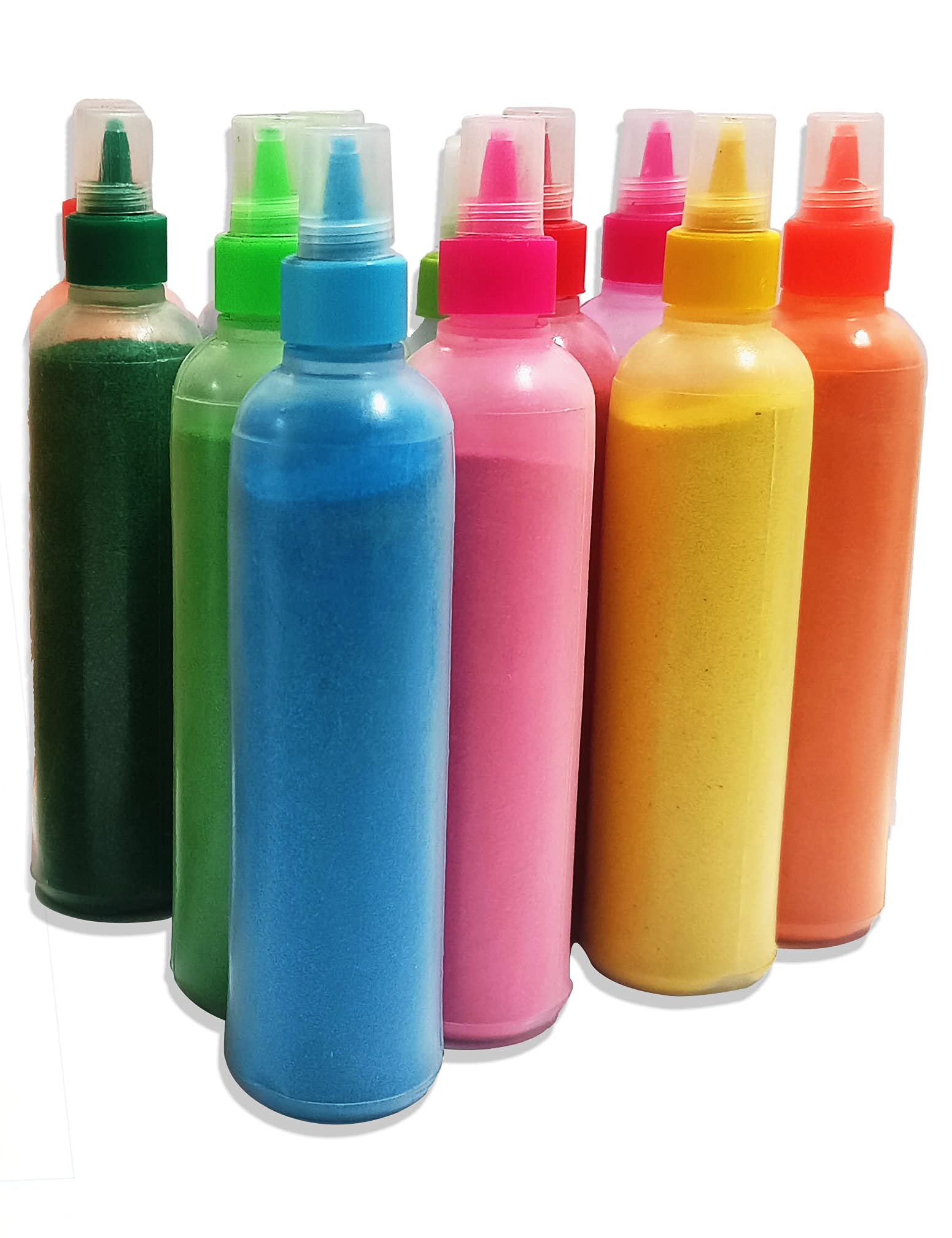 CraftVatika 12 Rangoli Kolam Colour Powder Tube Kit, Diwali Decoration Items Bottles Tool Floor Art Rang for Home Navratri Pongal Pooja Mandir Decor (Pack of 12) (1 Box- 12 Bottle) – view 6
