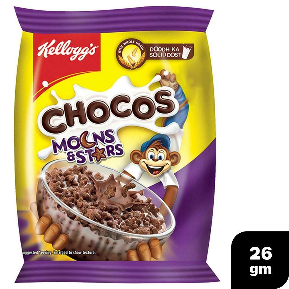 Kellogg's Chocos Moons & Stars chocolate cereal bag pack