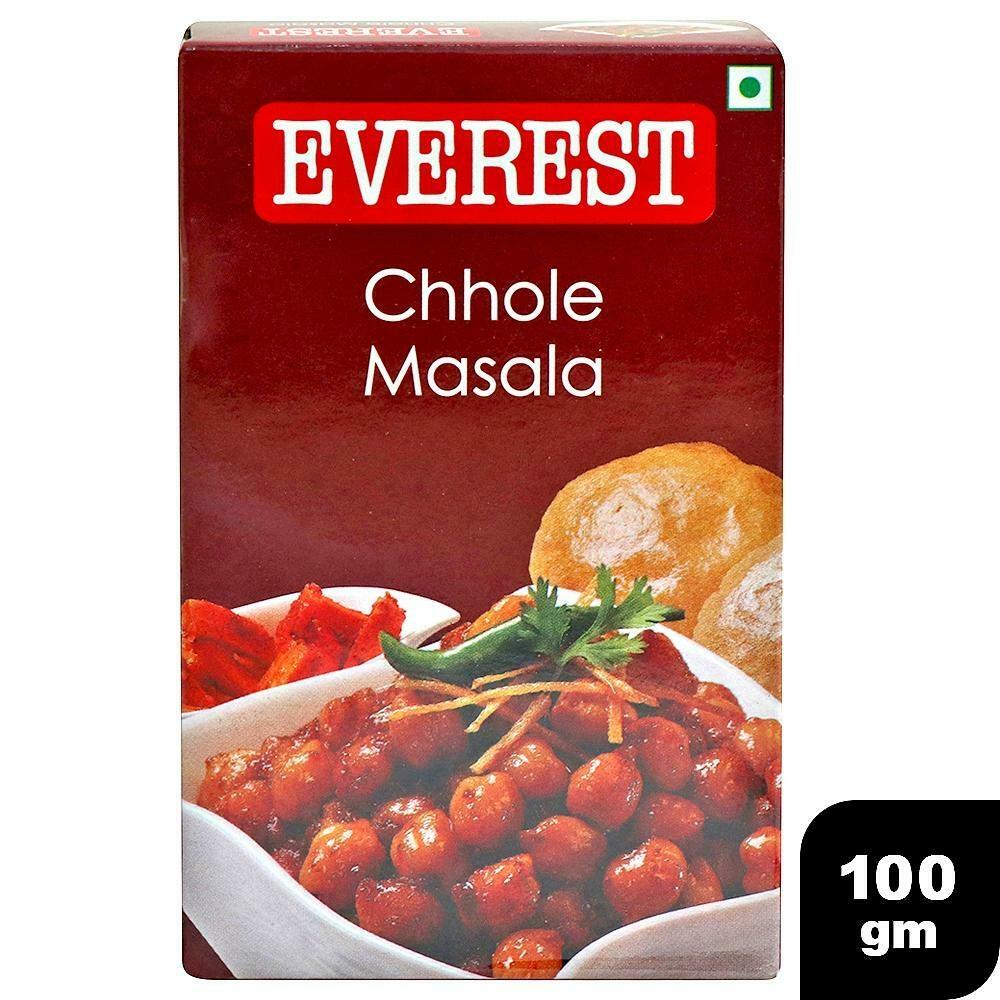 Front view of Everest Chhole Masala 100g spice box