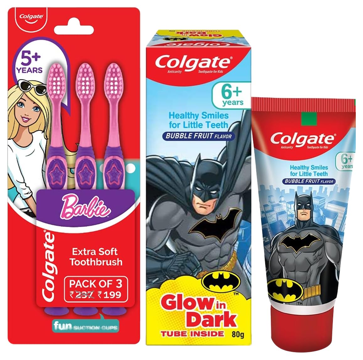 Colgate kids toothbrush set and bubble fruit toothpaste