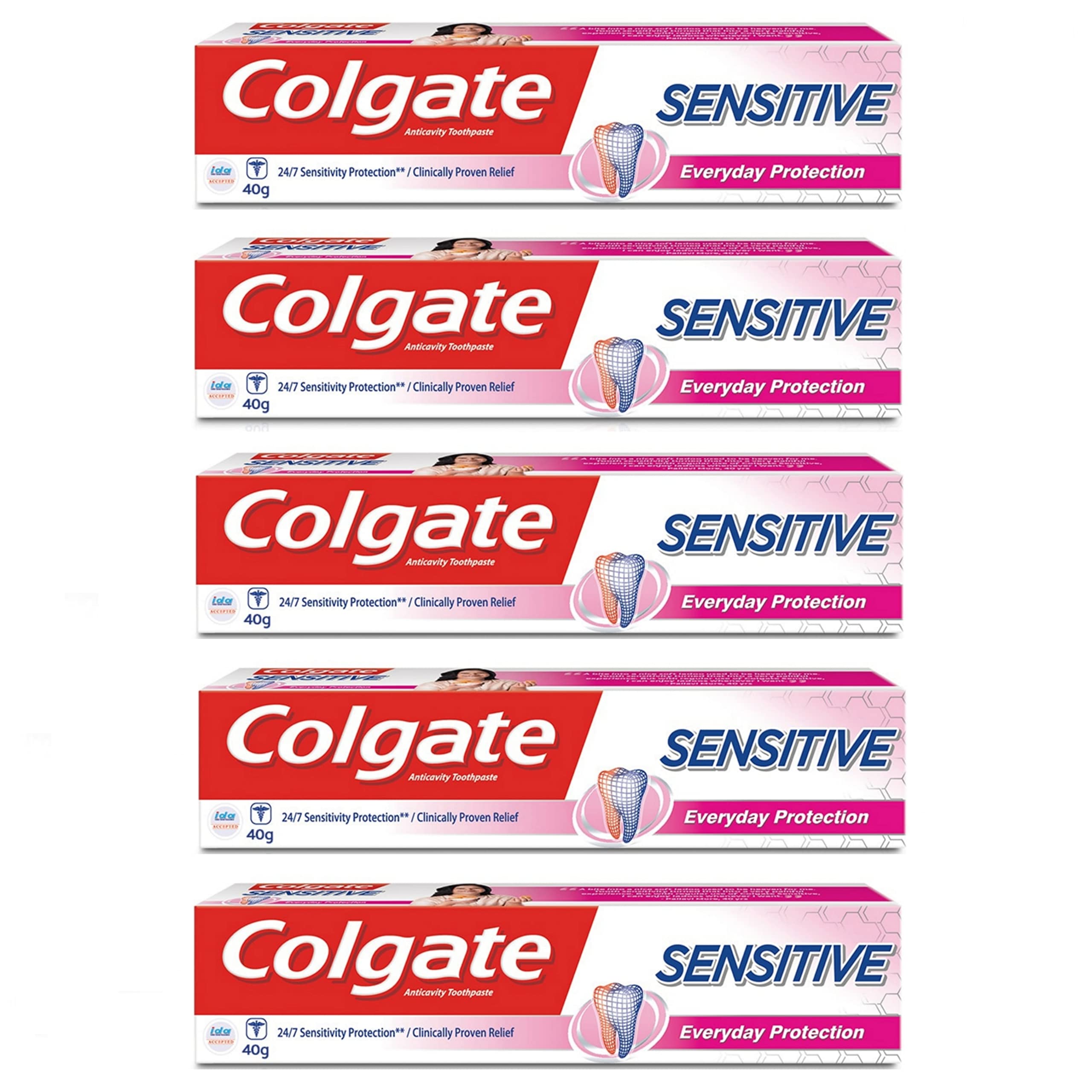 Colgate Sensitive Everyday Protection toothpaste pack of three 40 g tubes
