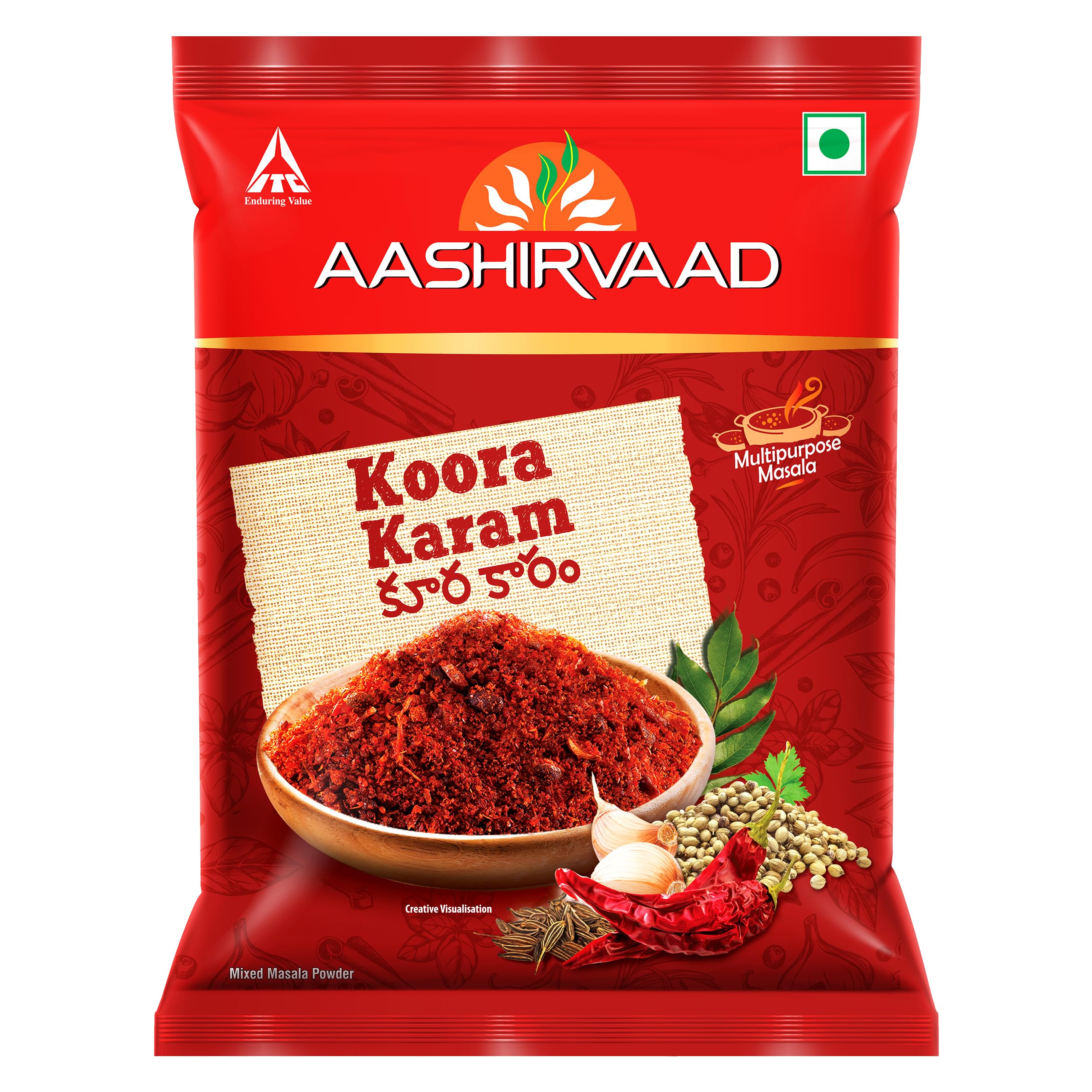 Front pack of Aashirvaad Masala Karam 200g powder