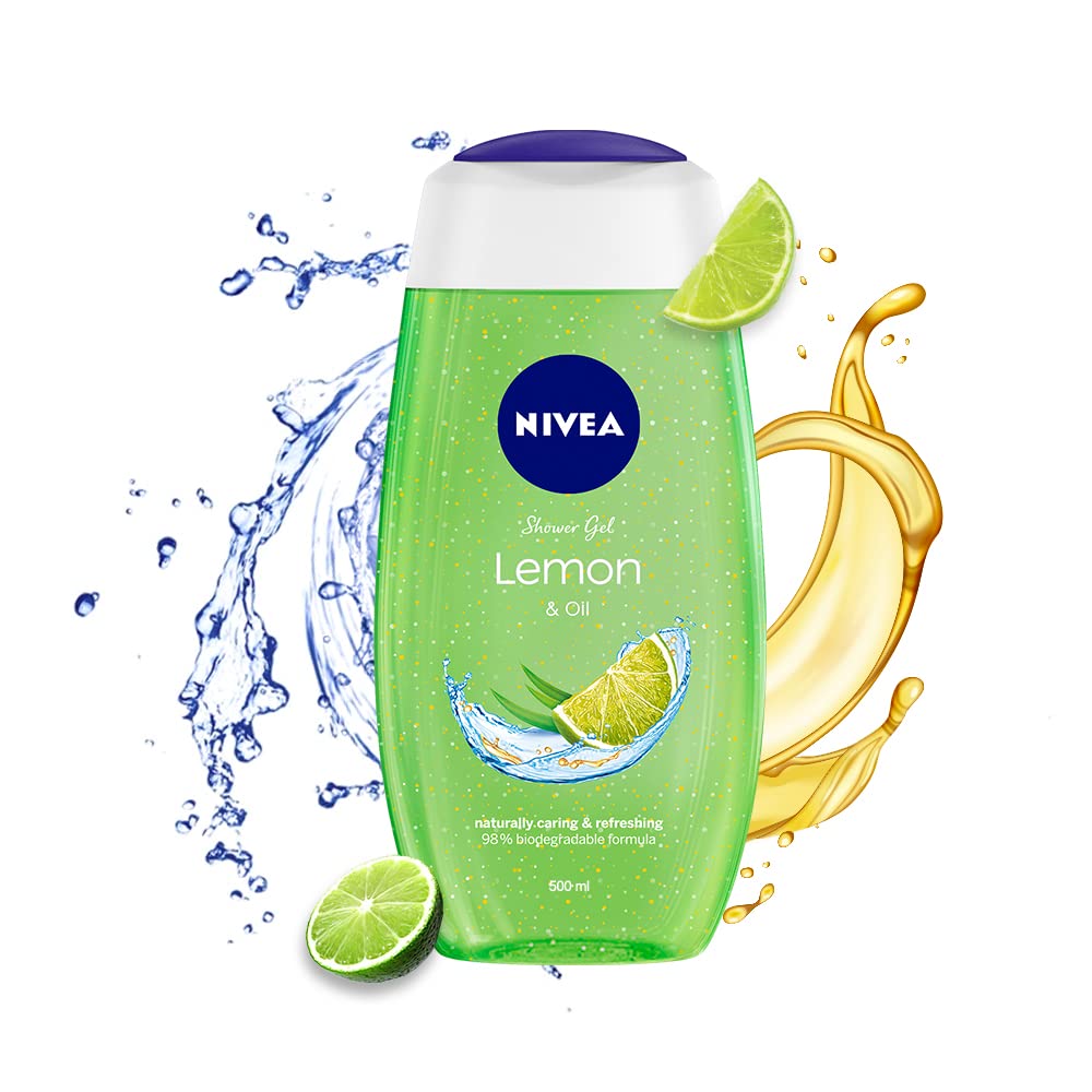 NIVEA Lemon & Oil Body Wash 500 ml green bottle