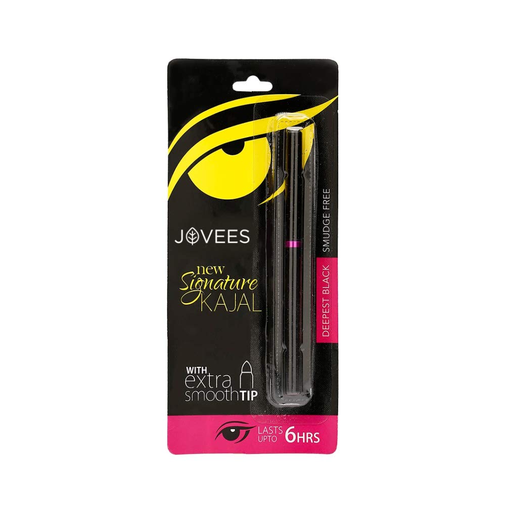 Deep black Jovees herbal kajal with extra smooth tip
