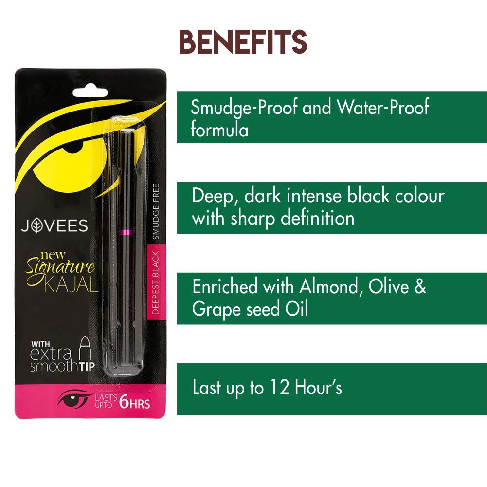Jovees Herbal New Signature Kajal With Extra Smooth Tip, 3 gms – view 5