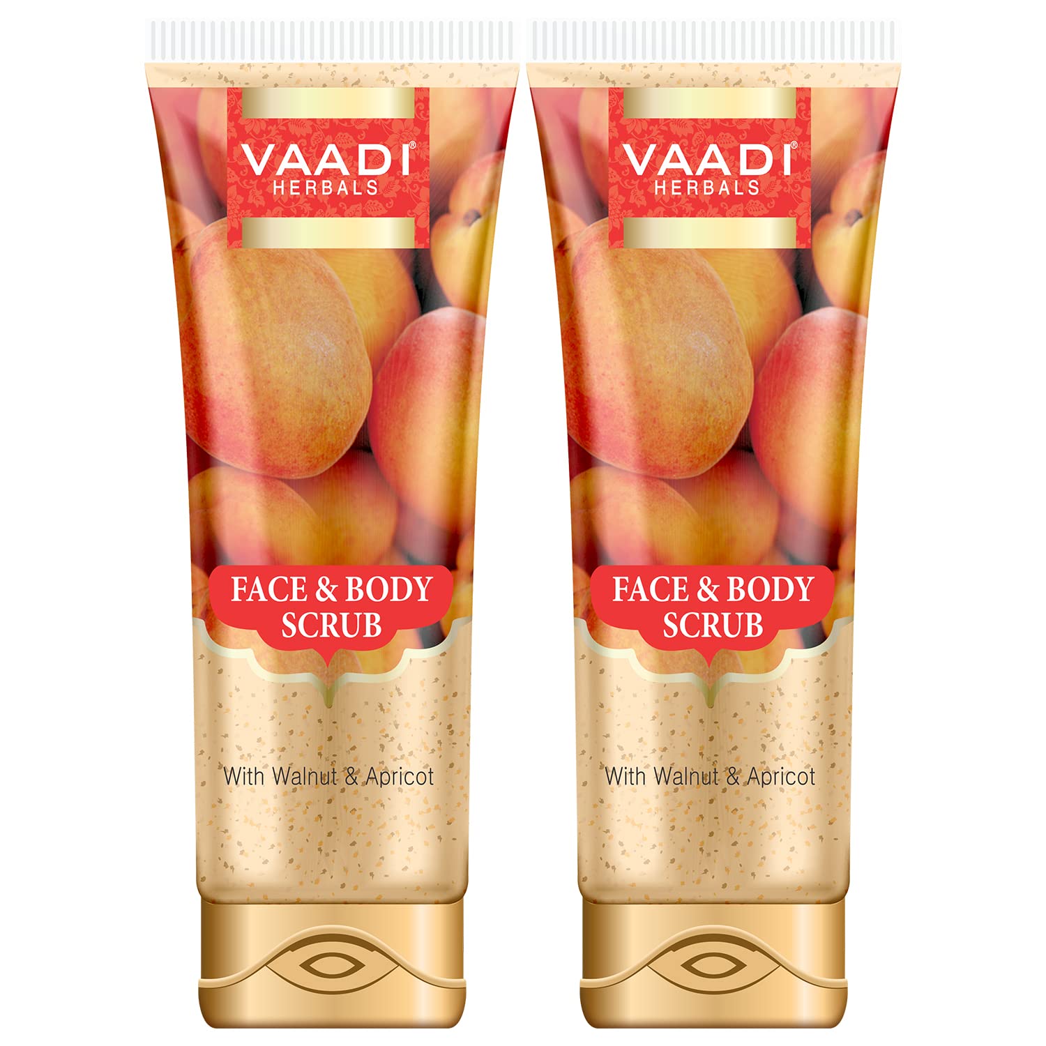 Vaadi Herbals gel scrub with walnut and apricot in two-pack