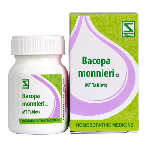 Boxed Bacopa Monnieri 1X tablet pack from Dr. Willmar Schwabe