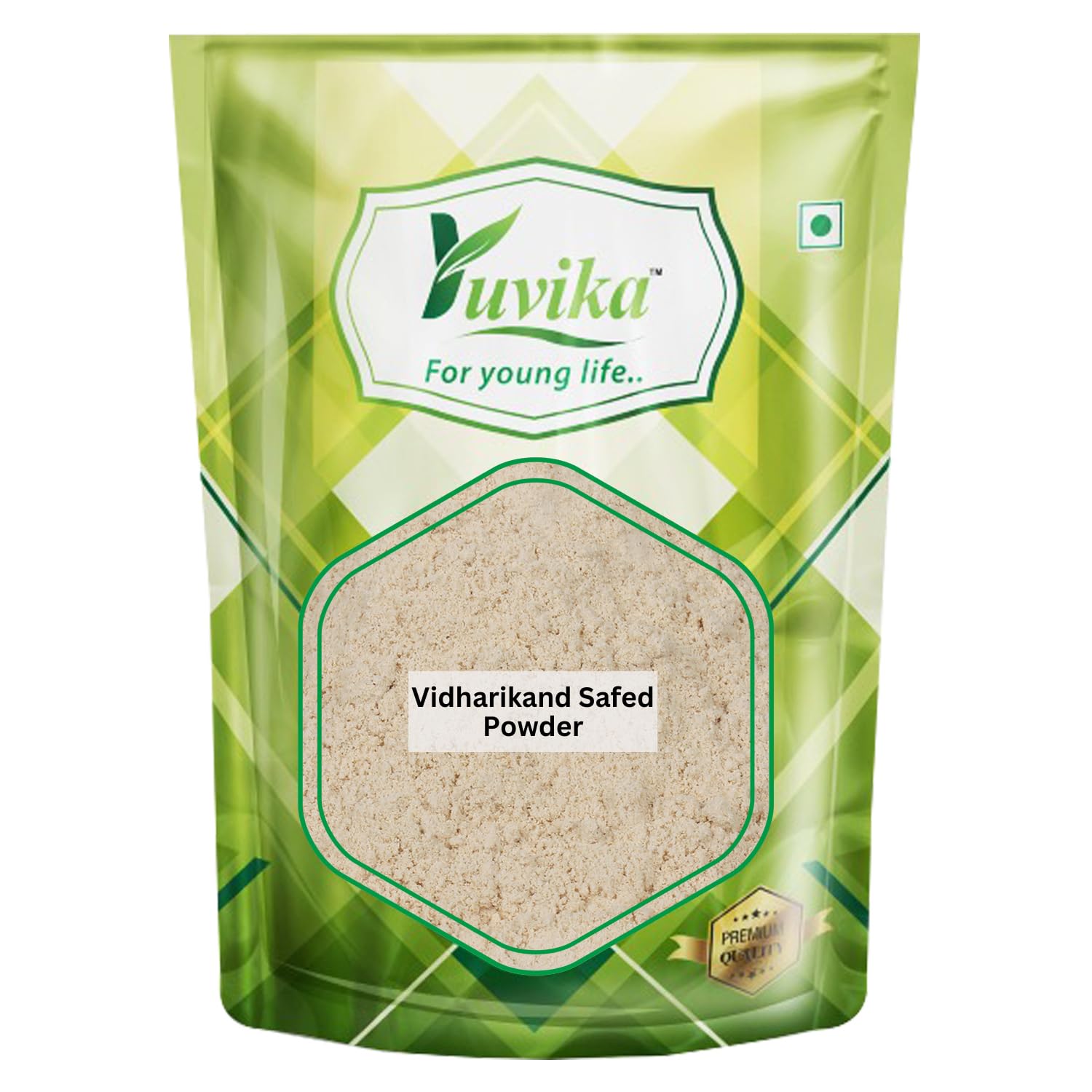 Front view of Yuvika Vidharikand Safed Powder 200 gram bag