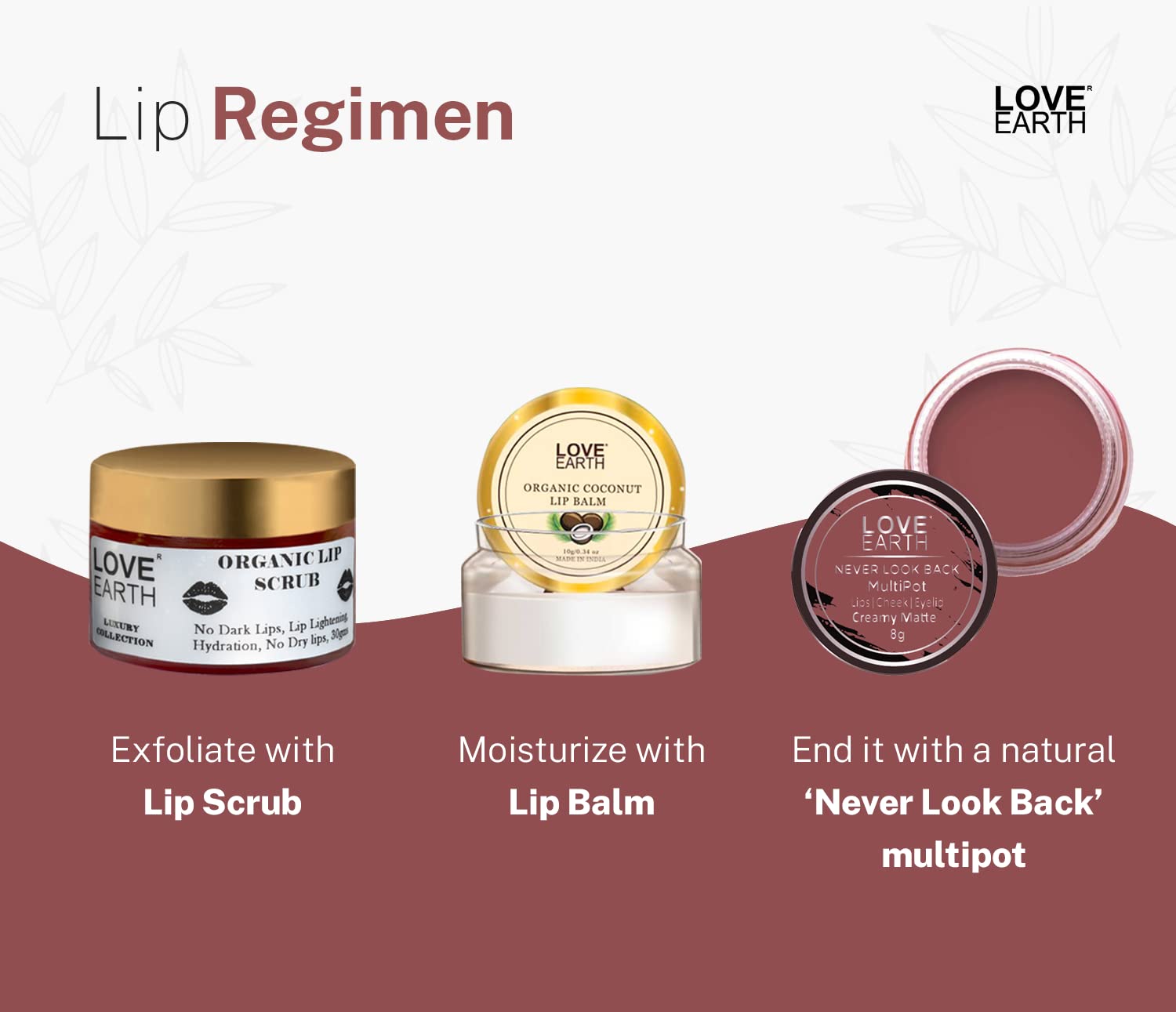 Love Earth Lip Tint & Cheek Tint Multipot-Never Look Back With Richness Of Essential Oils And Vitamin E For Lips, Eyelids & Cheeks, Matte Finish - Ruby Pink – view 6