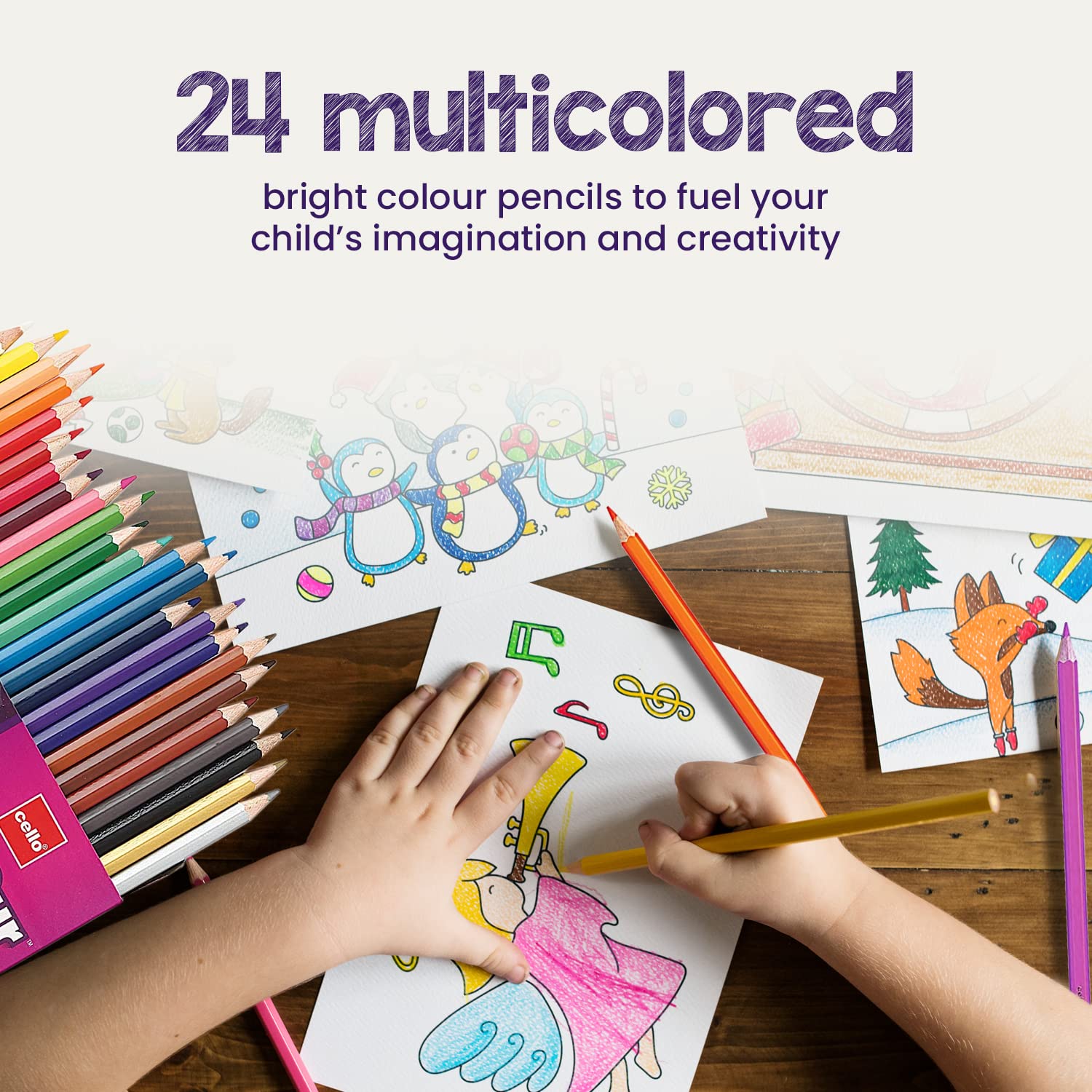 Cello ColourUp Colour Pencils, Multicolored, 24 Color Pencils – view 2