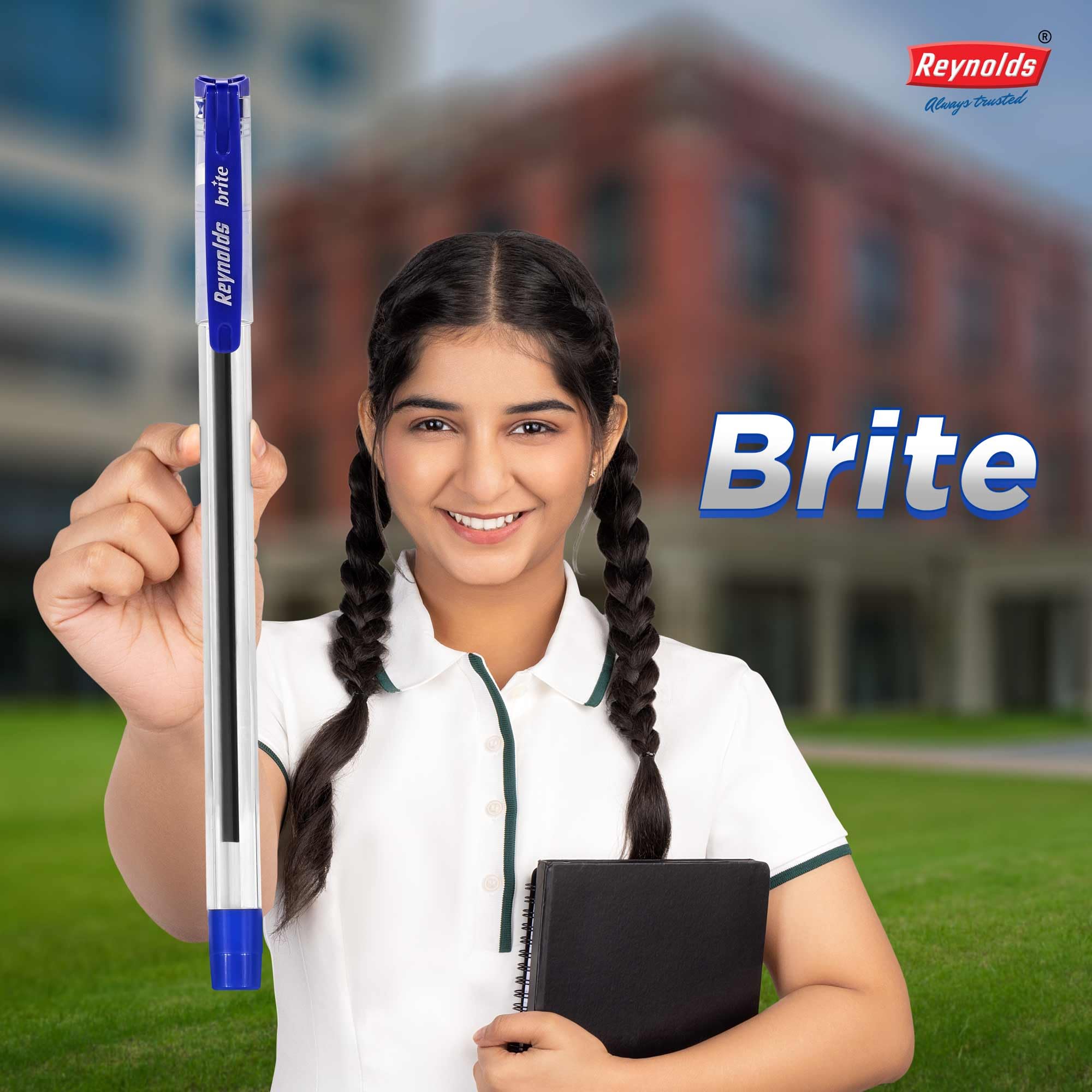 Reynolds BRITE Ball Pen SET - 25 BLUE PENS WITH COMFORTABLE GRIP – view 3
