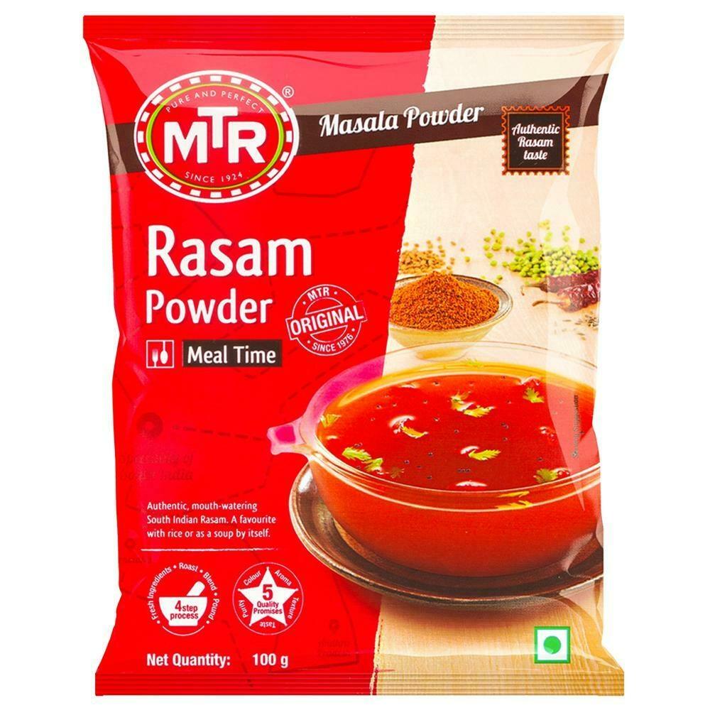 Front pack of MTR Rasam Powder 100g spice mix