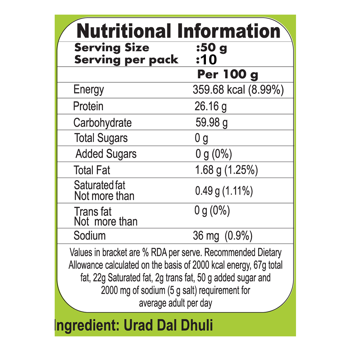 Patanjali Unpolished Urad Dhuli 500 g – view 3