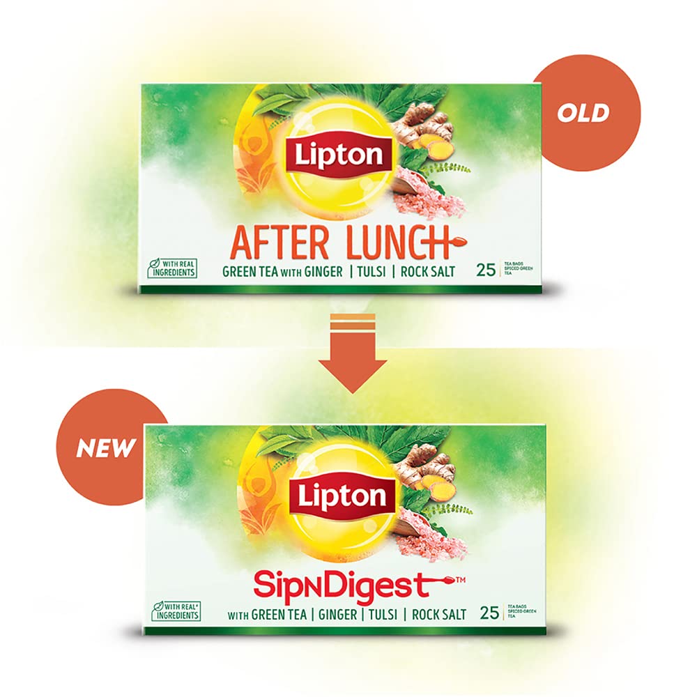 Lipton Sipndigest with Green Tea, Ginger, Tulsi & Rock Salt (Spiced Green Tea Bags), 50 Pcs, 90 Grams – view 7