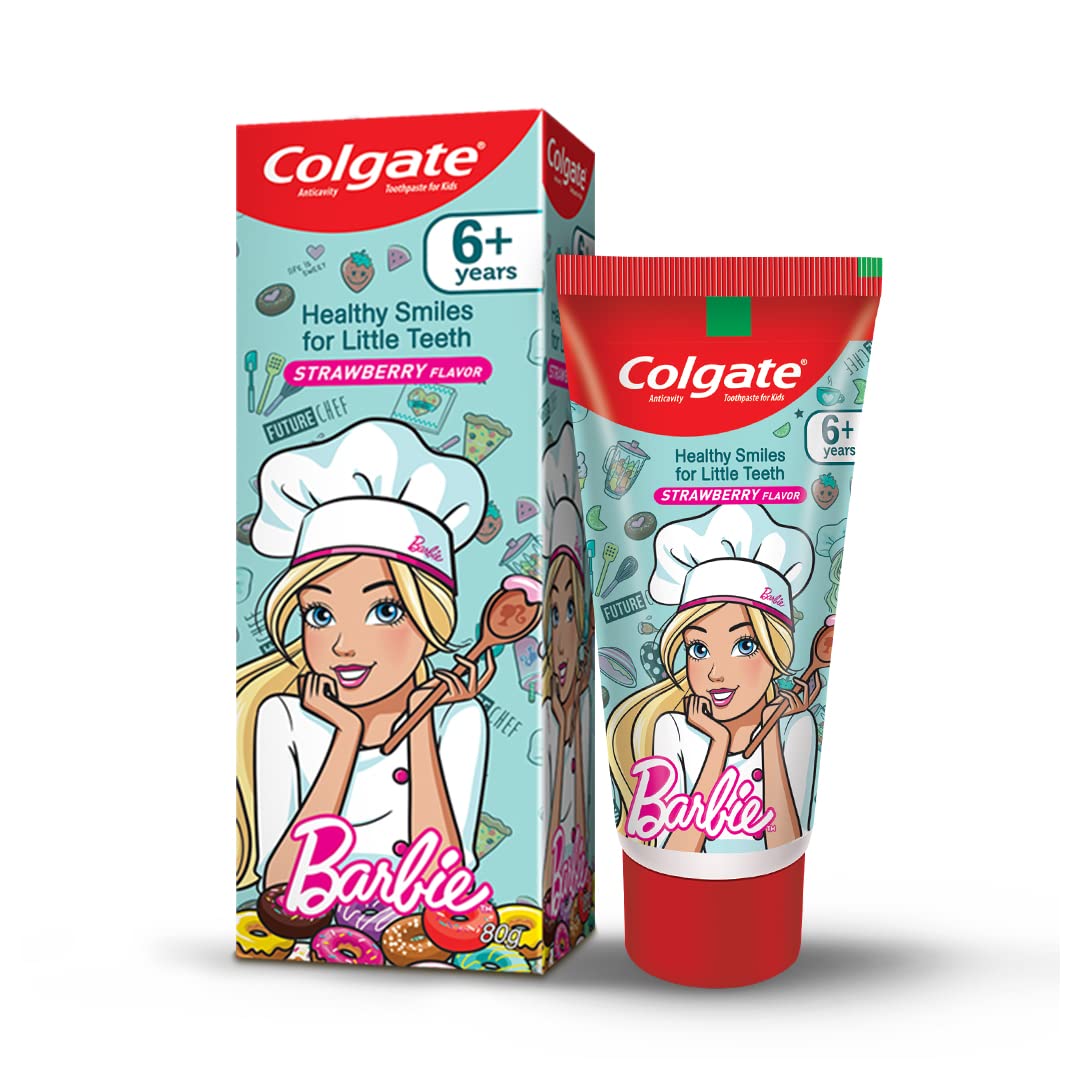 Colgate Kids Batman Manual Toothbrush (Pack of 3,Multicolor) & Colgate Kid's Barbie 80g Anticavity Toothpaste -Strawberry Flavour COMBO – view 5