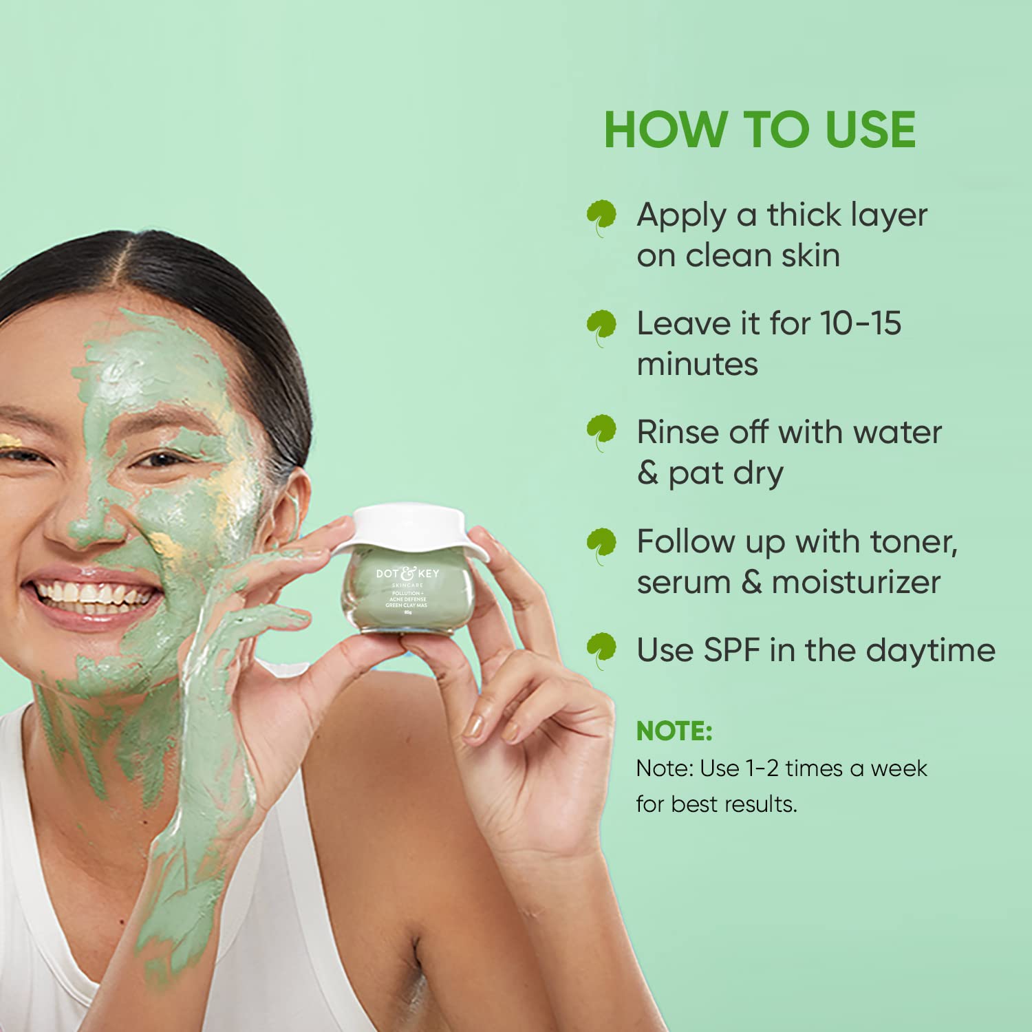 Dot & Key Skin Care Pollution + Acne Defense Green Clay Mask – view 5
