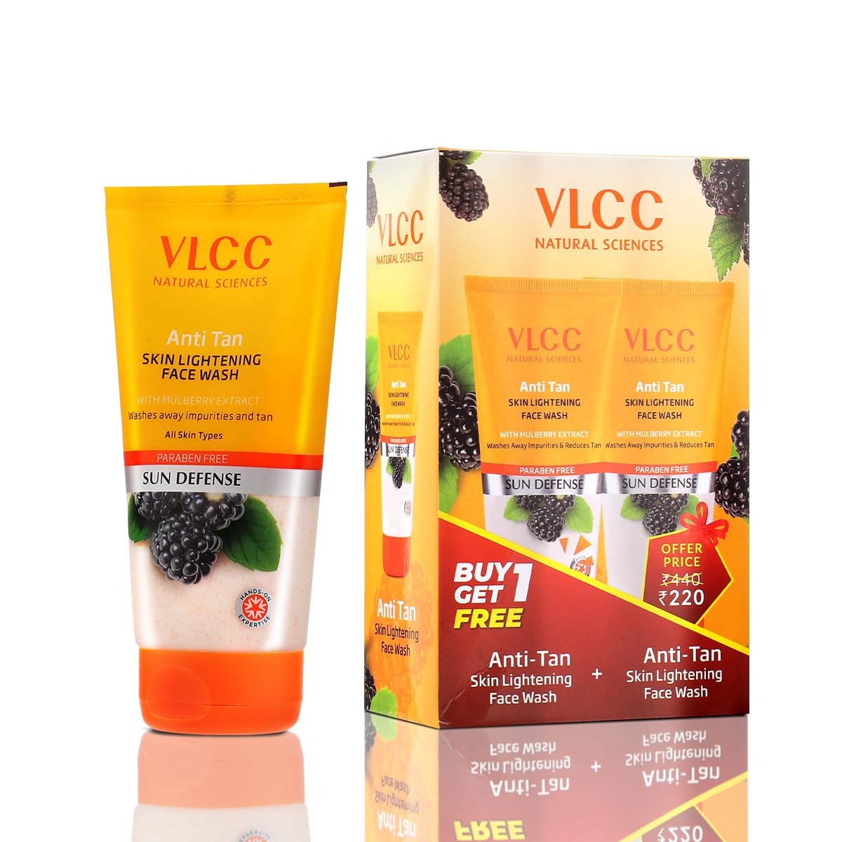 VLCC Anti Tan Skin Lightening Face Wash - 150ml X 2 Buy One Get One (300ml) – view 3