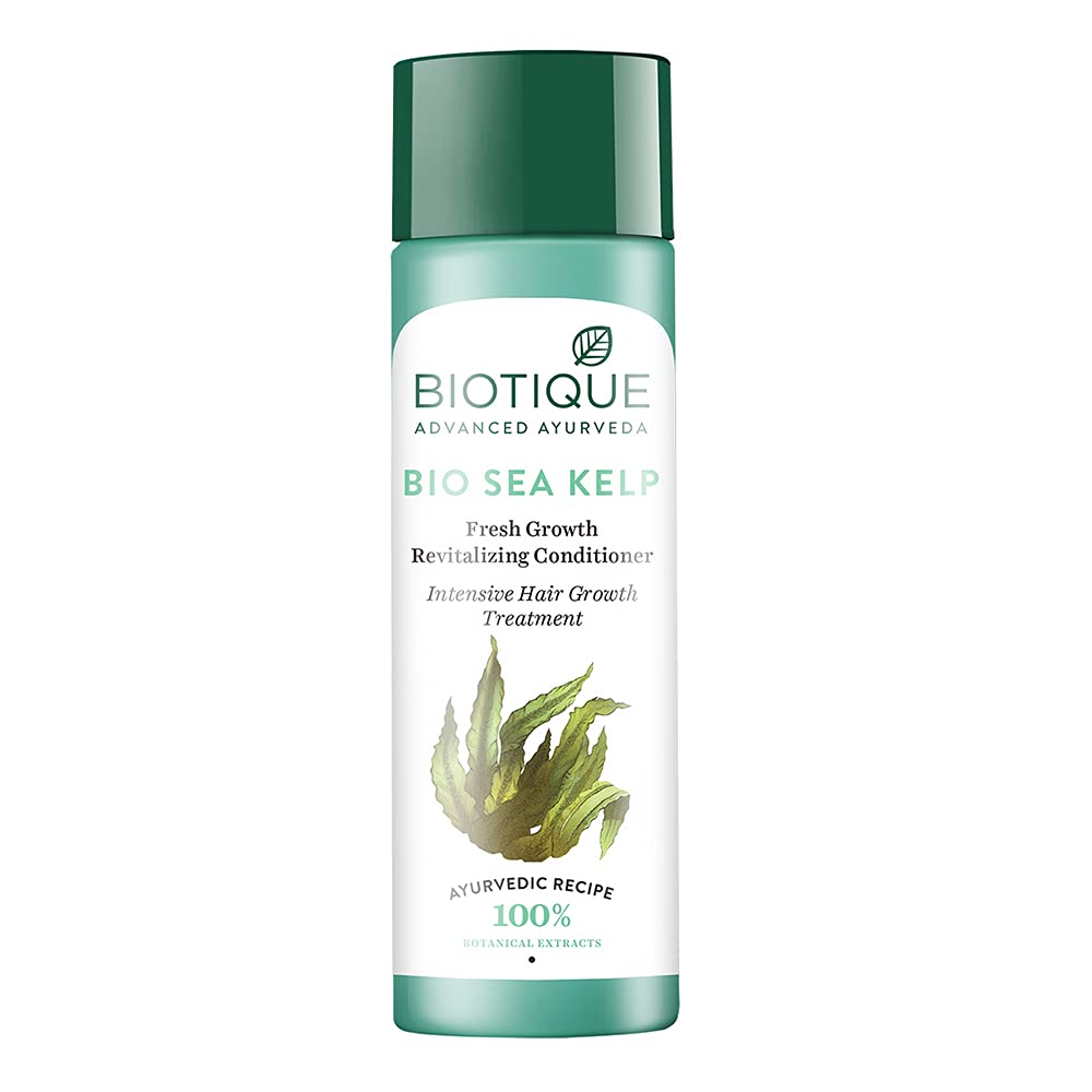 Biotique Ocean Kelp conditioner bottle for anti hair fall care