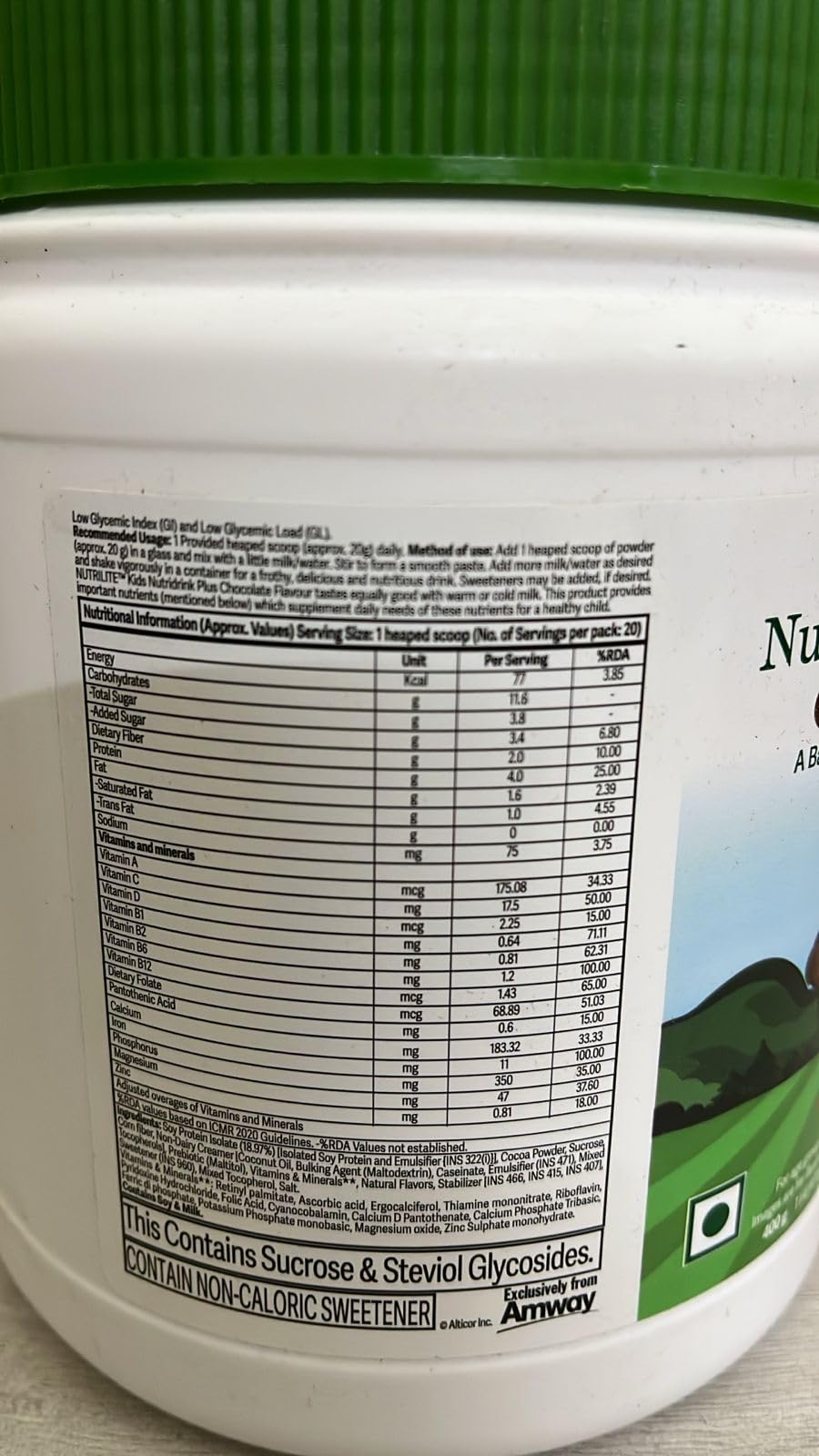 Nutrilite Amway Kids Drink Chocolate Flavour-500gm – view 2