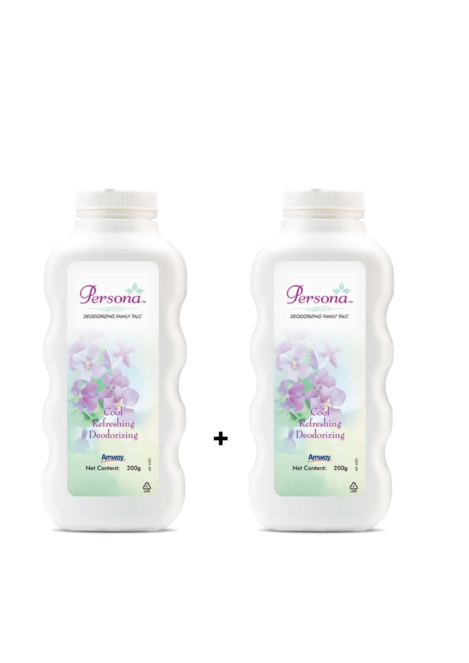 Amway Persona talc powder twin pack in sandalwood and rose