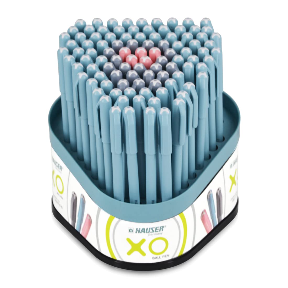 Hauser XO refillable ball pens in blue black and red
