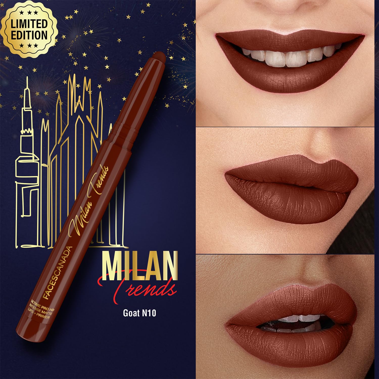 FACES CANADA Ultime Pro HD Intense Matte Lips + Primer - GOAT N10, 1.4g, Limited Edition – view 2