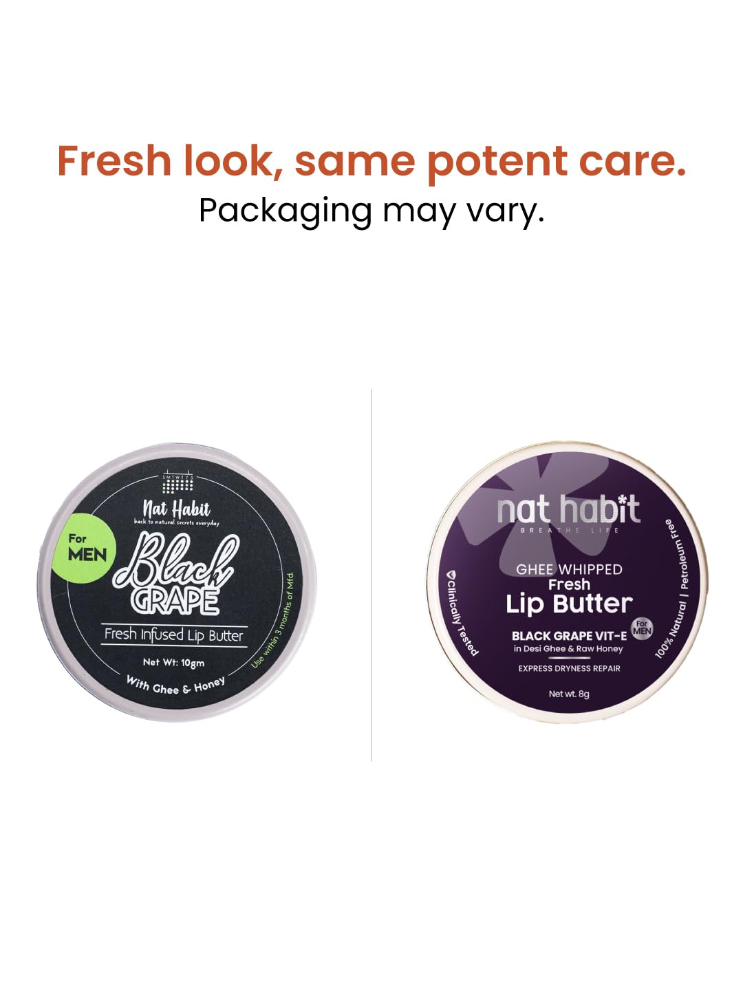 Nat Habit Men's Black GrapeLip Balm Fresh Infused Lip Butter With Grapeseed & Raw Honey For Lip Pigmentation, Lightening, Lip Repair, Dark And Chapped Lips,8gm – view 2