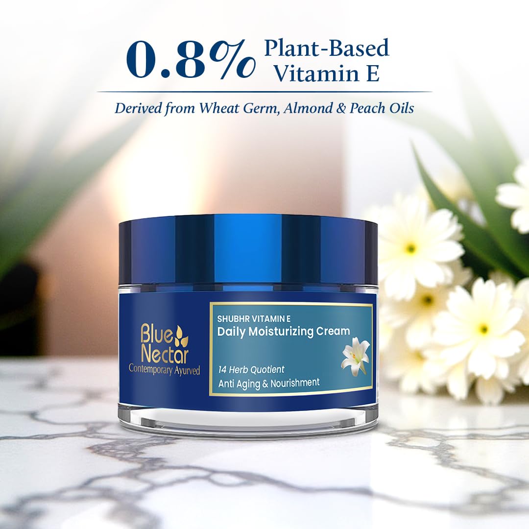Blue Nectar Anti Aging Cream for Women for Wrinkles Fine Lines with Plant Based Vitamin C Vitamin E 14 Herbs 50g – view 3