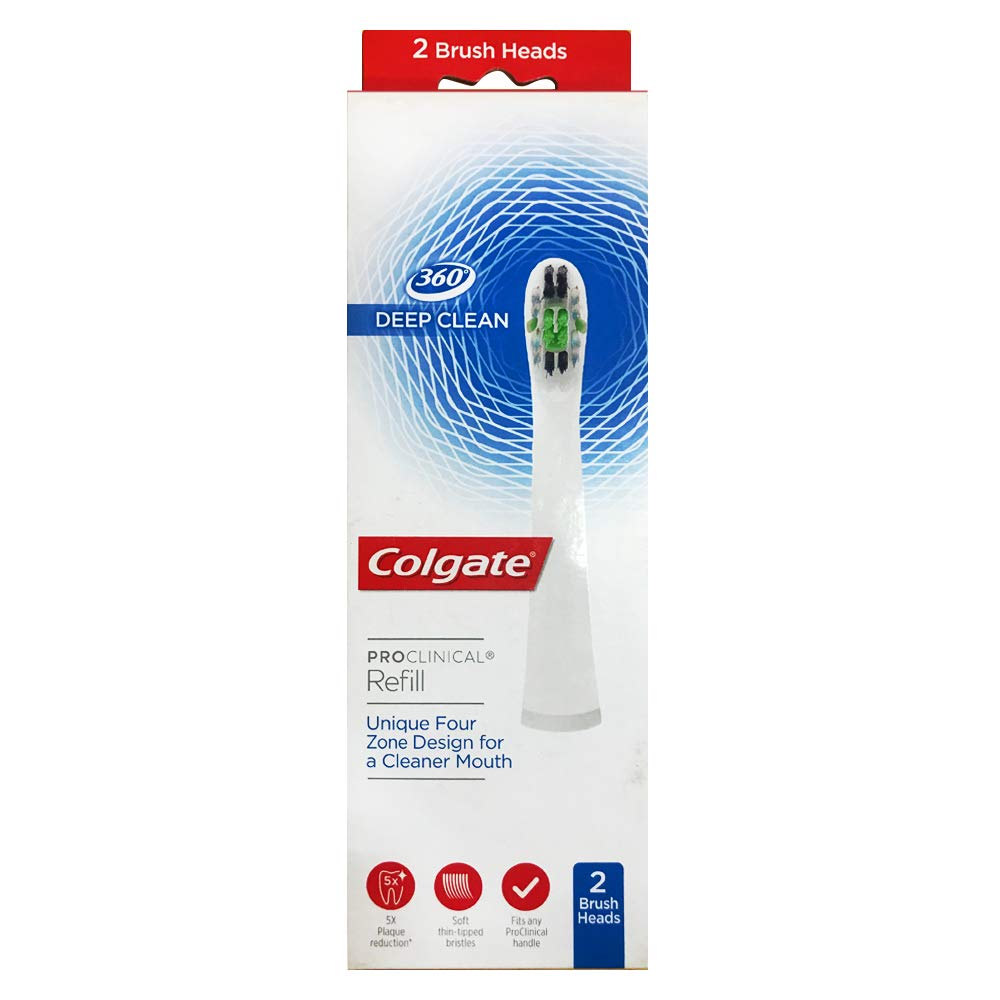 Colgate ProClinical 150 Sonic Battery Powered Electric Toothbrush and Colgate 360 Deep Clean Toothbrush Replacement Brush Heads - Pack of 2 – view 2