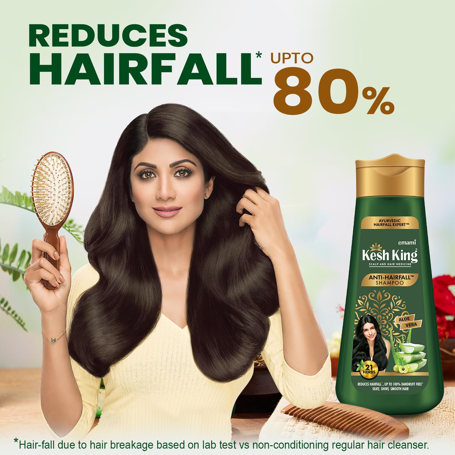 Kesh King Ayurvedic Anti Hairfall Shampoo Reduces Hairfall 21 Natural Ingredients With The Goodness Of Aloe Vera, Bhringraja And Amla For Silky, Shiney, Smooth Hair, 340Ml – view 3