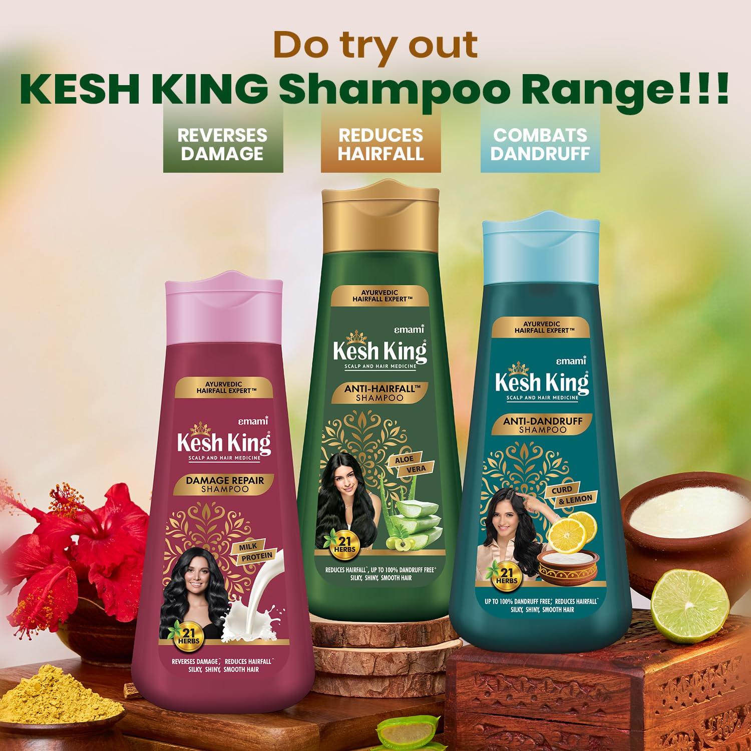 Kesh King Ayurvedic Anti Hairfall Shampoo Reduces Hairfall 21 Natural Ingredients With The Goodness Of Aloe Vera, Bhringraja And Amla For Silky, Shiney, Smooth Hair, 340Ml – view 5