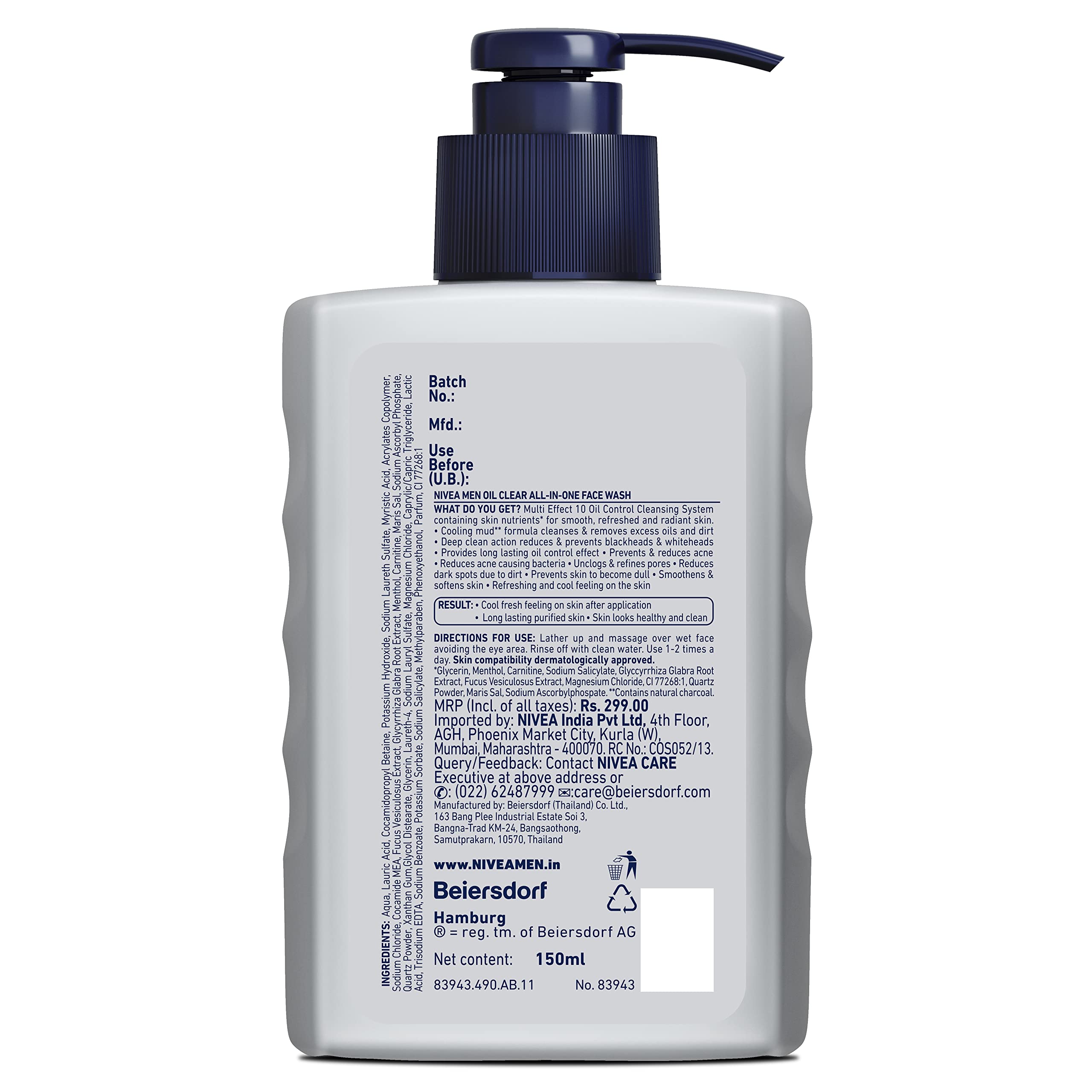 Nivea Men Face Wash, Oil Control For 12Hr Oil Control With 10X Vitamin C Effect, 150 ml – view 5