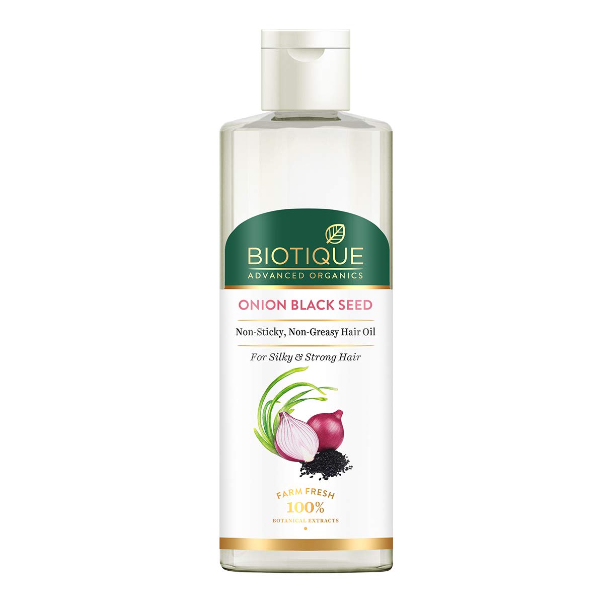 Front view of Biotique Onion Black Seed Hair Oil 200 ml