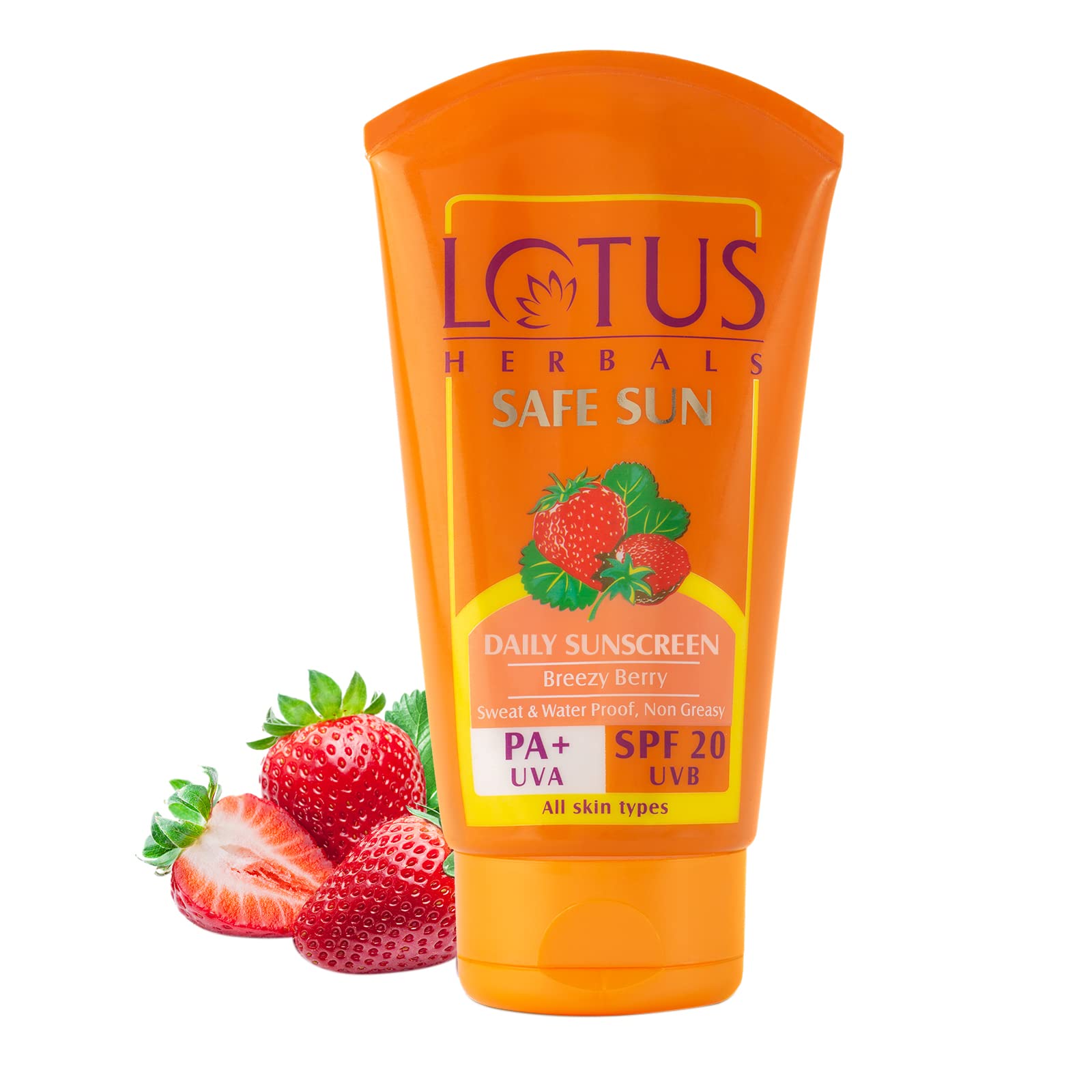 Lotus Herbals Safe Sun Breezy Berry sunscreen cream pack
