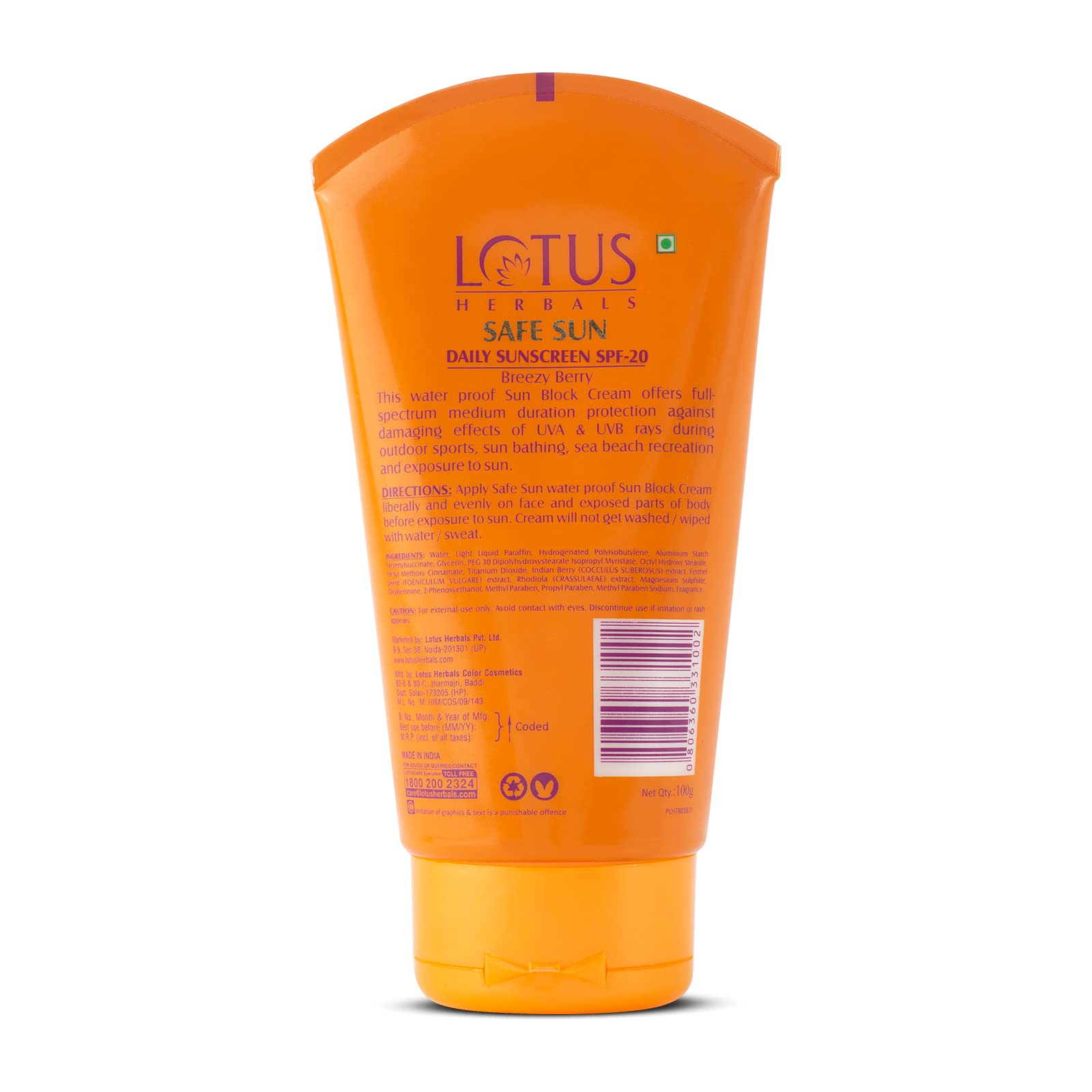 Lotus Herbals Safe Sun Block Cream SPF 20, 100g – view 2