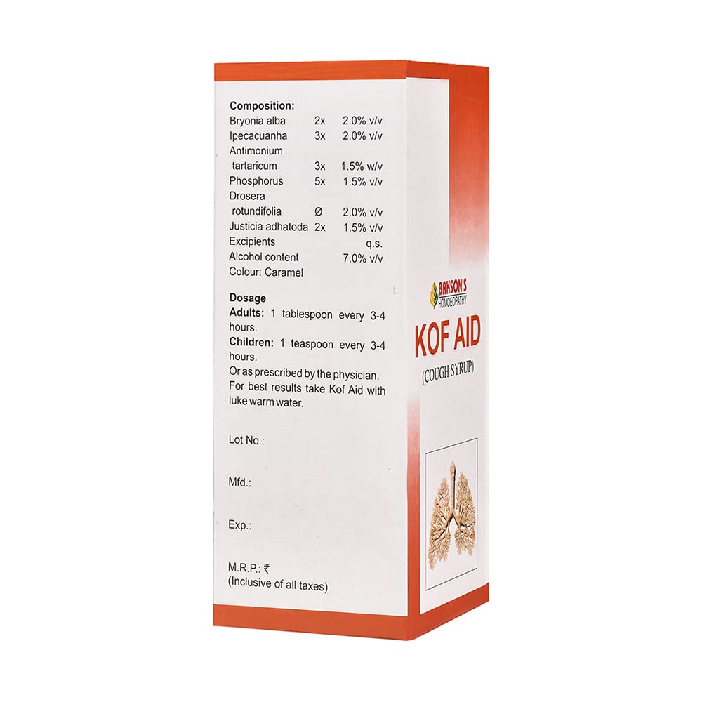 Dr. Bakshi's BAKSON'S HOMOEOPATHY Bakson's Homoeopathy Kof Aid Syrup (450Ml) – view 2