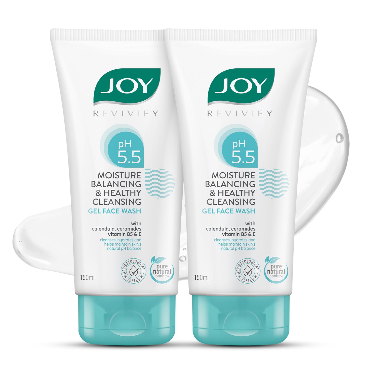 Joy ceramide gel face wash tube with calendula scent
